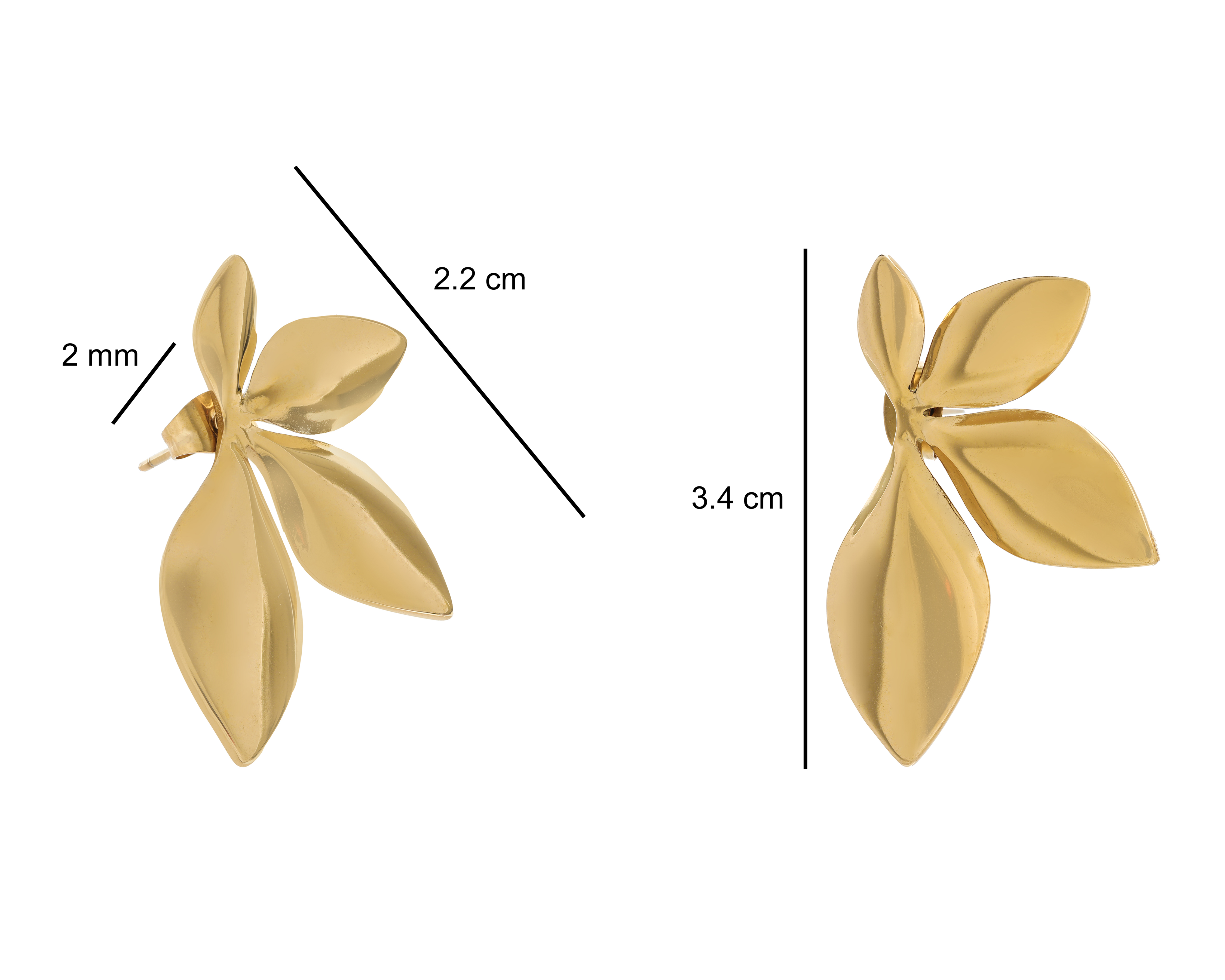 Foto 4 | Foto 4 | Aretes de Media Flor Chapa de Oro 18k Ason