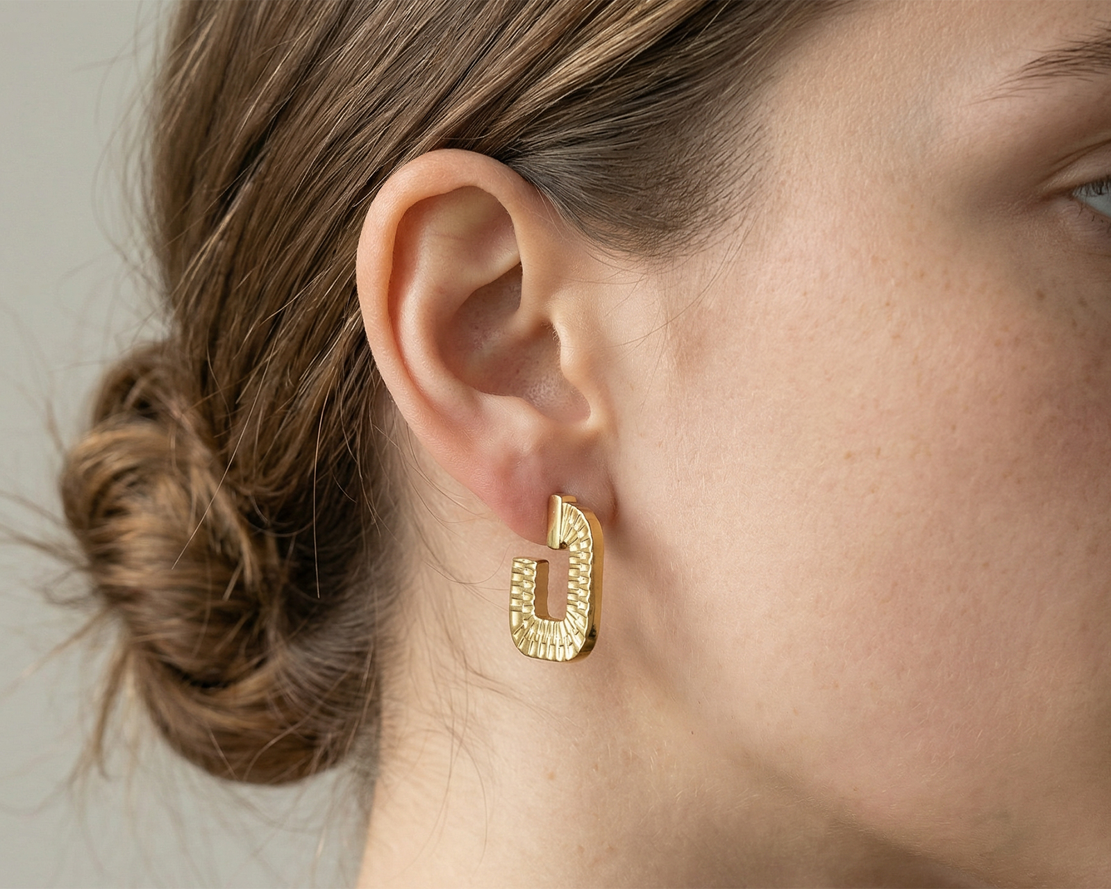 Foto 3 | Foto 3 | Arracadas Chapa de Oro 18k Jennifer Lopez