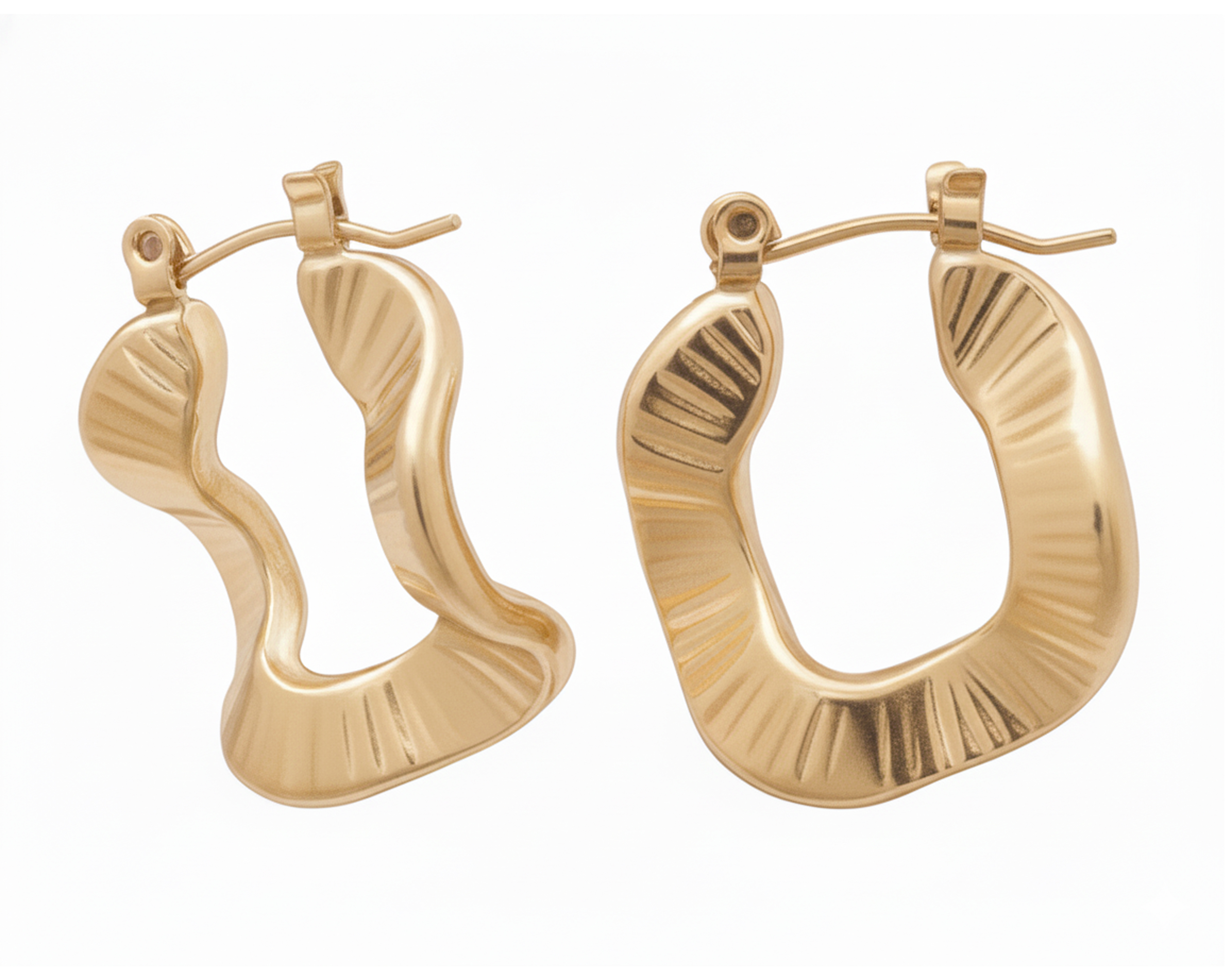 Aretes Irregulares Chapa de Oro 18k Jennifer Lopez
