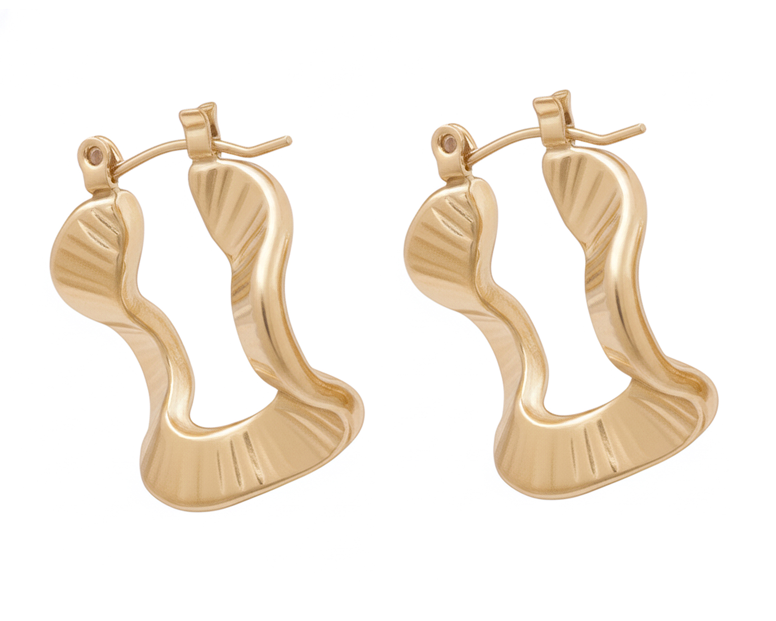 Foto 3 pulgar | Foto 2 | Aretes Irregulares Chapa de Oro 18k Jennifer Lopez