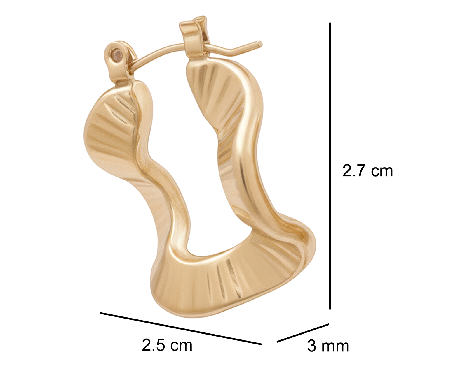 Foto 5 pulgar | Foto 4 | Aretes Irregulares Chapa de Oro 18k Jennifer Lopez