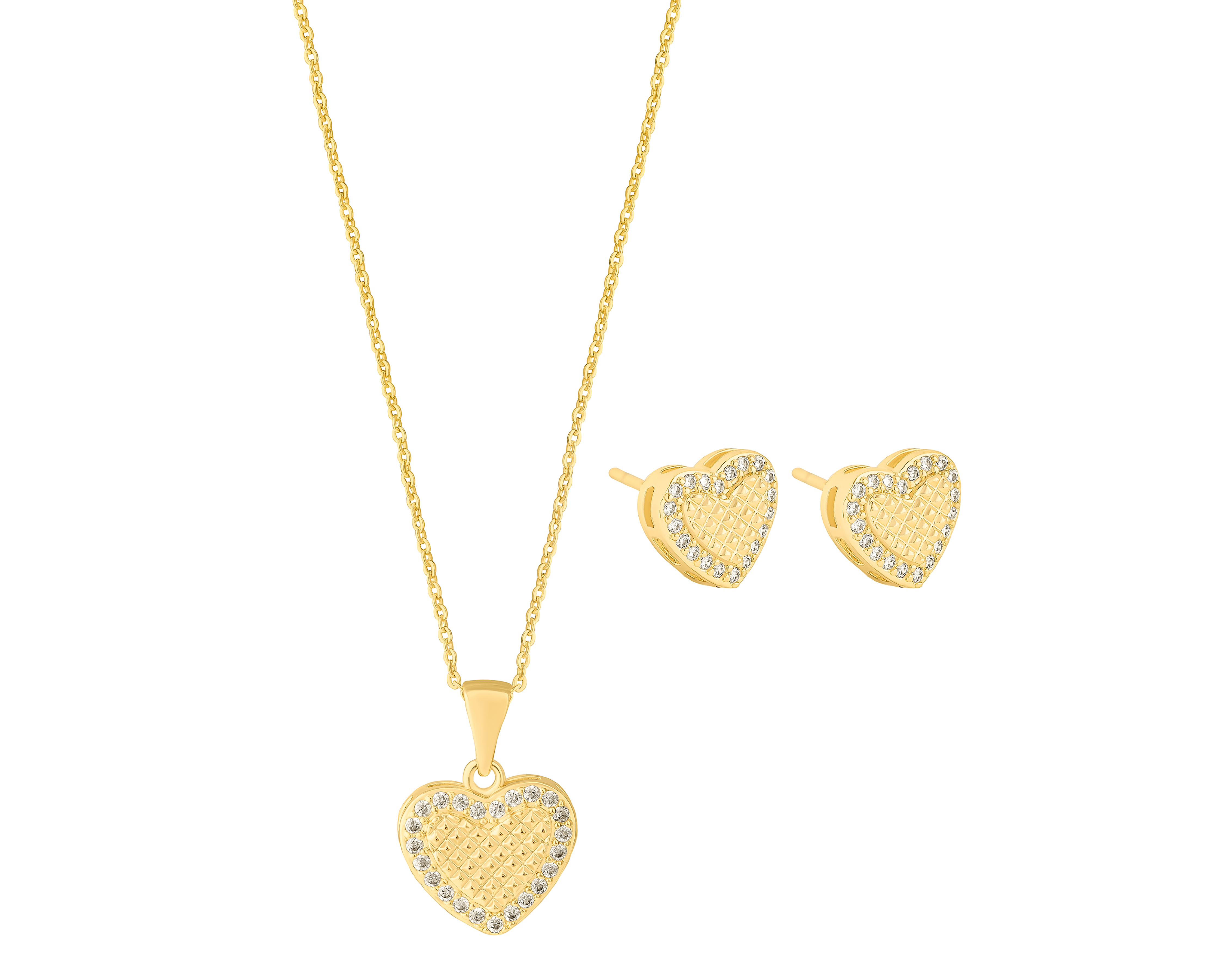 Collar y Aretes Chapa de Oro Plafer 2 Piezas