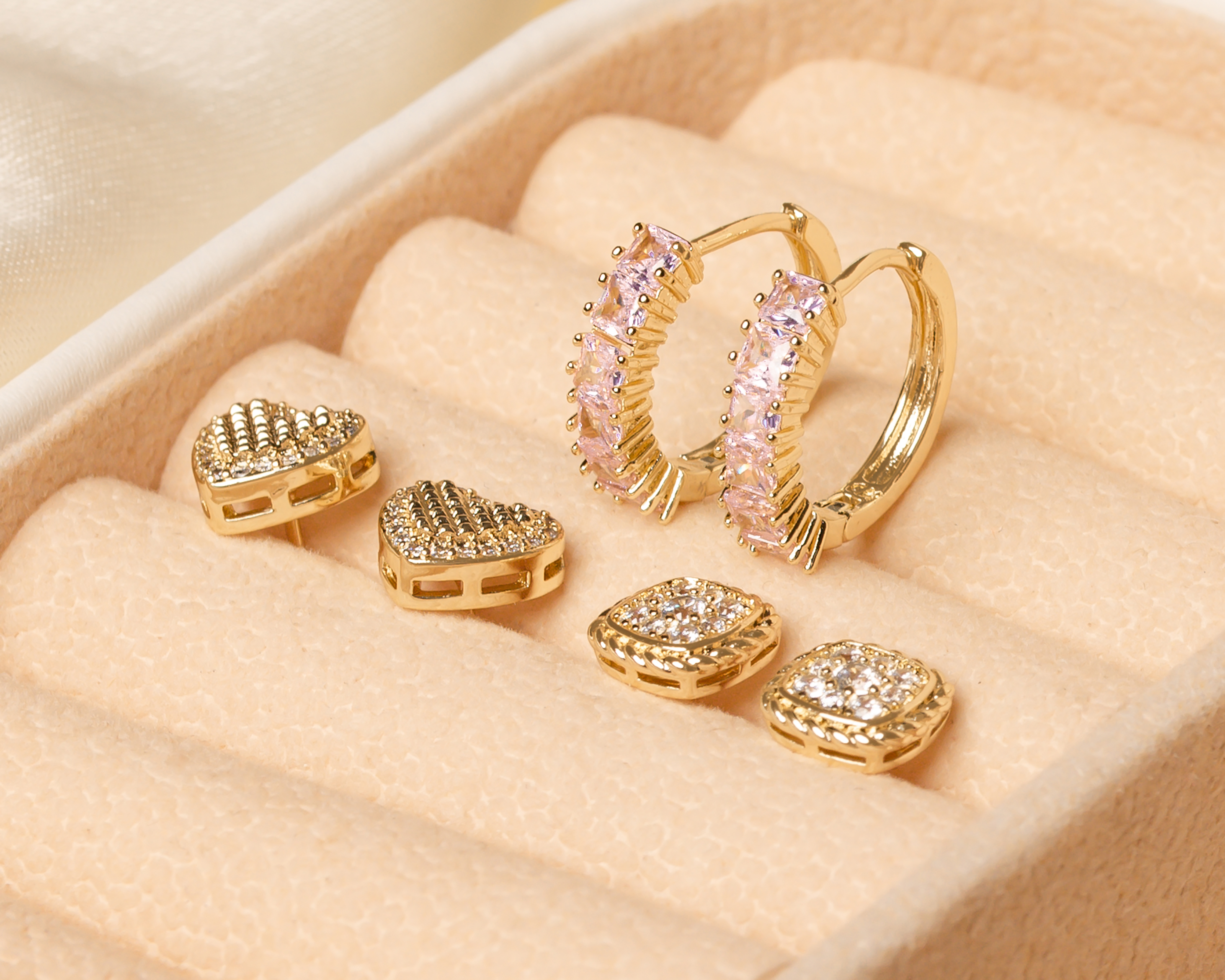 Foto 5 | Foto 5 | Aretes de Chapa de Oro Plafer