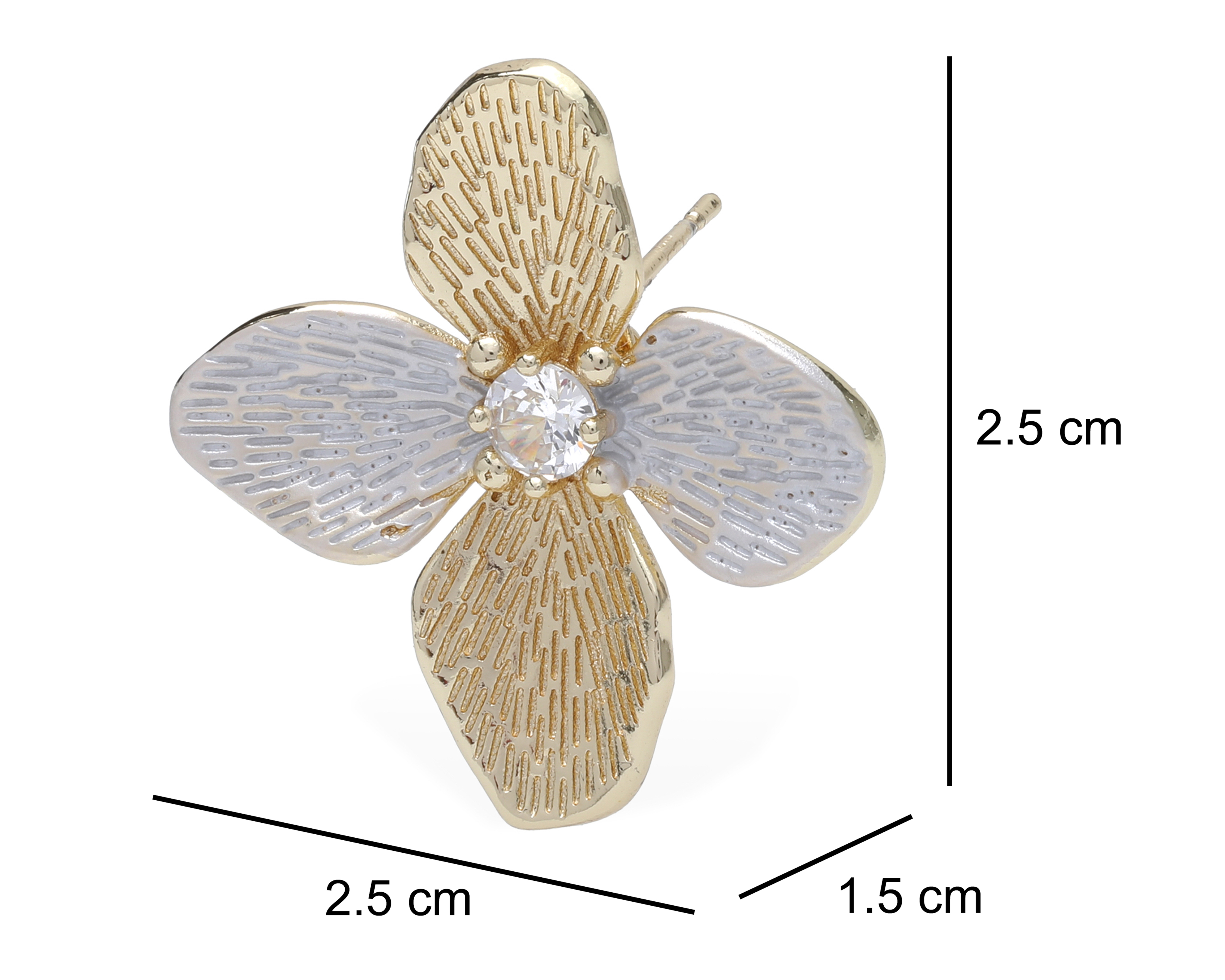 Foto 5 pulgar | Foto 4 | Aretes Flor de Chapa de Oro 18 K Plafer