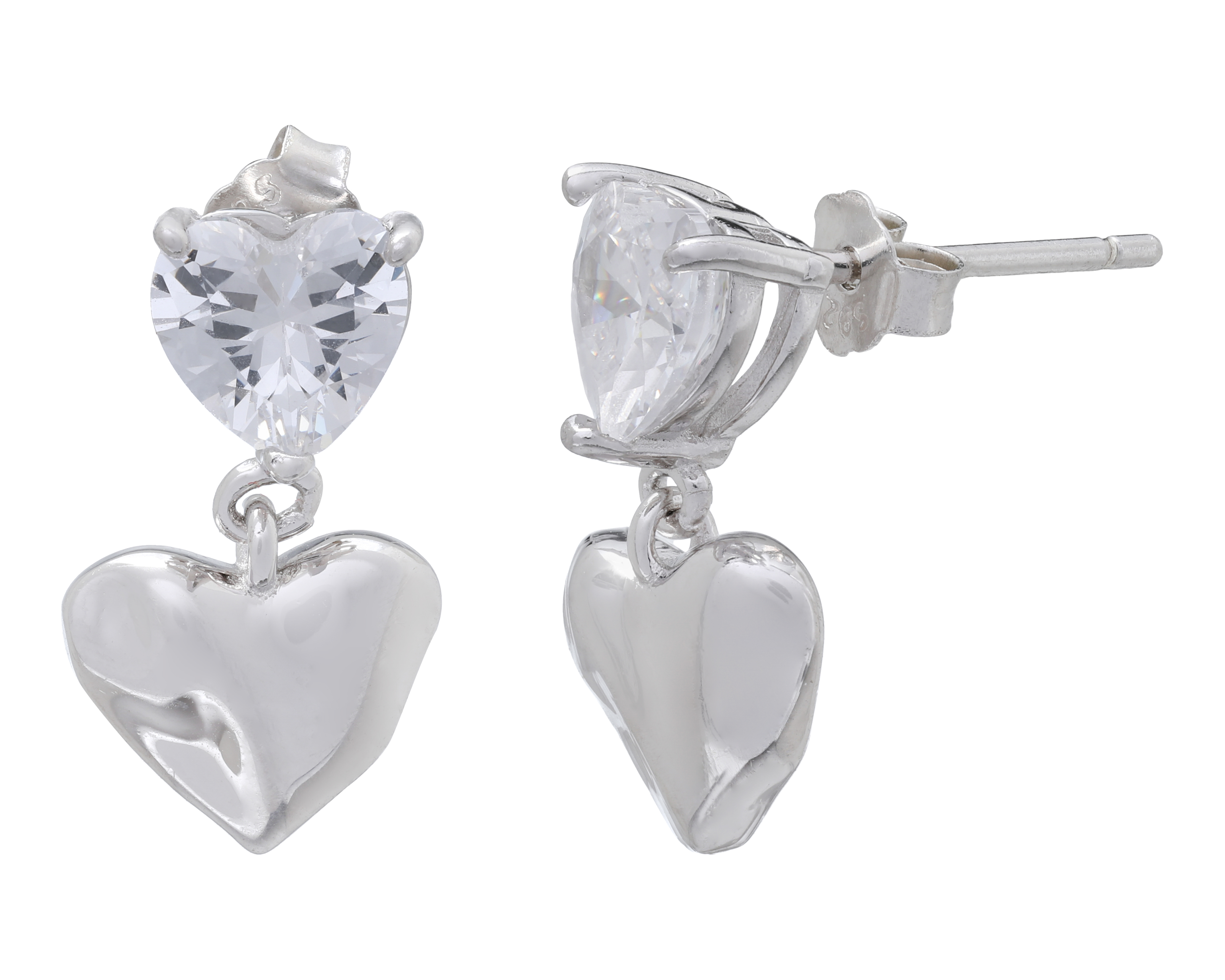 Foto 1 | Foto 1 | Aretes de Corazón de Plata Sahara