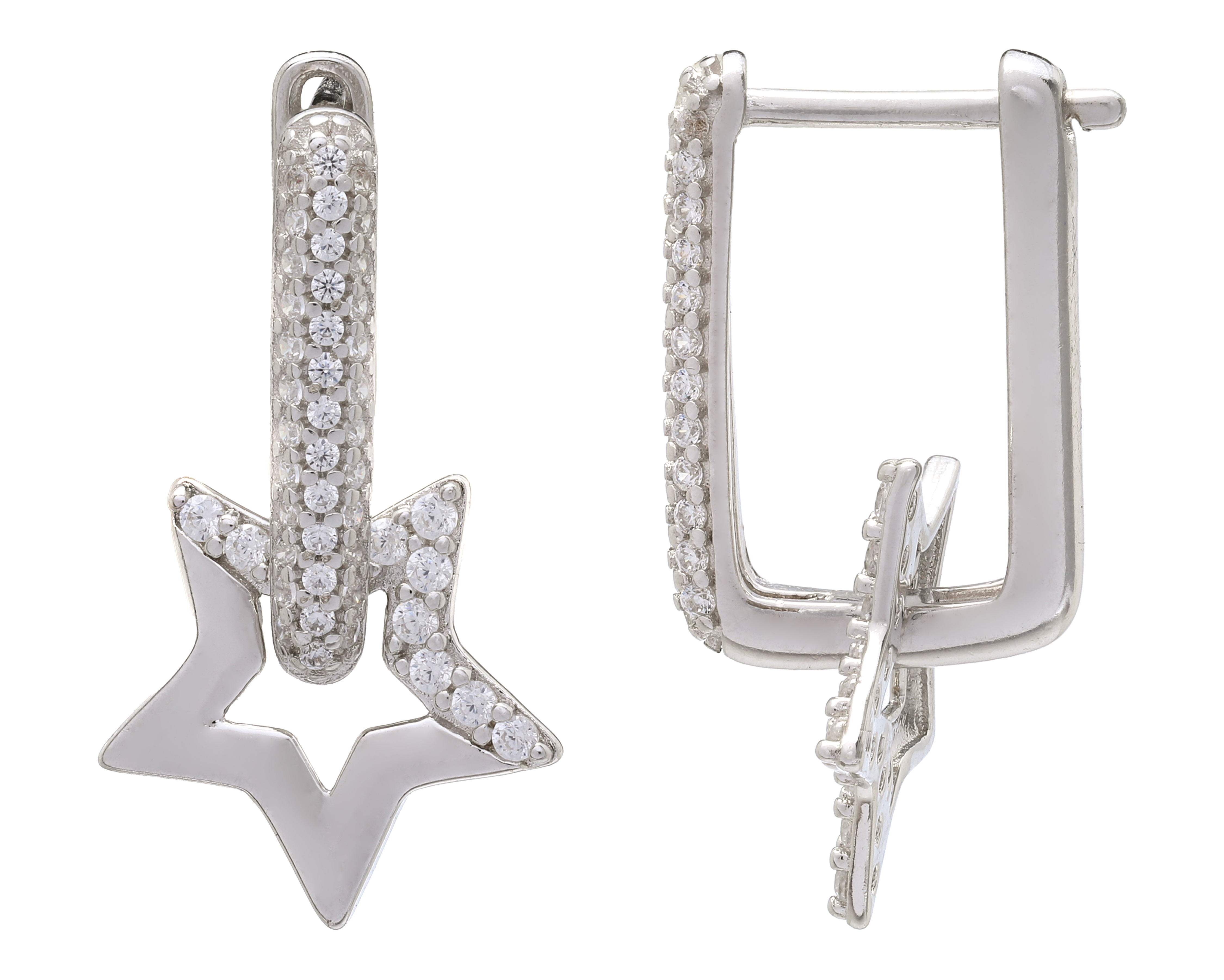 Foto 2 pulgar | Foto 1 | Aretes Estrella de Plata Sahara