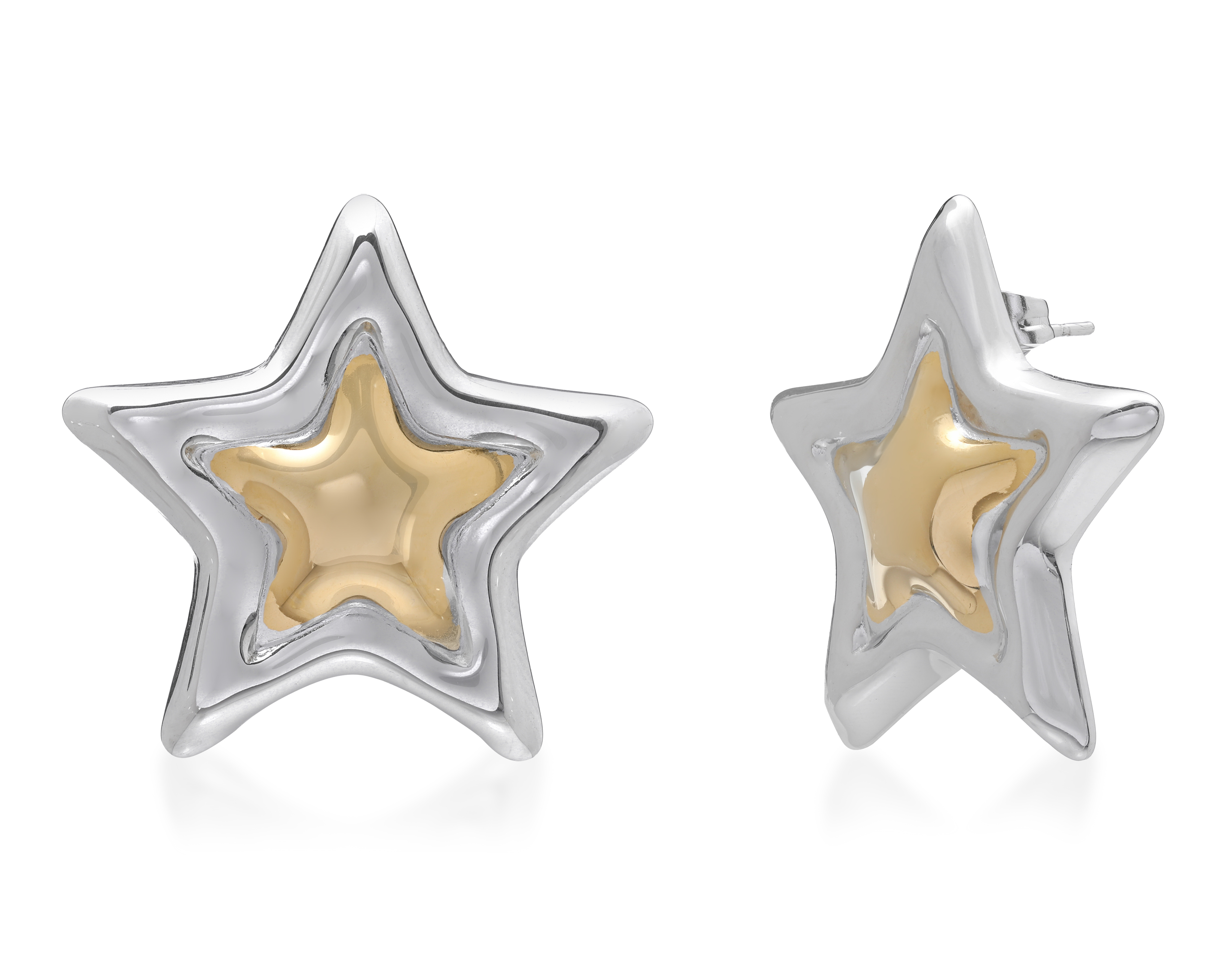 Foto 1 | Foto 1 | Aretes Estrella Chapa de Oro 18k