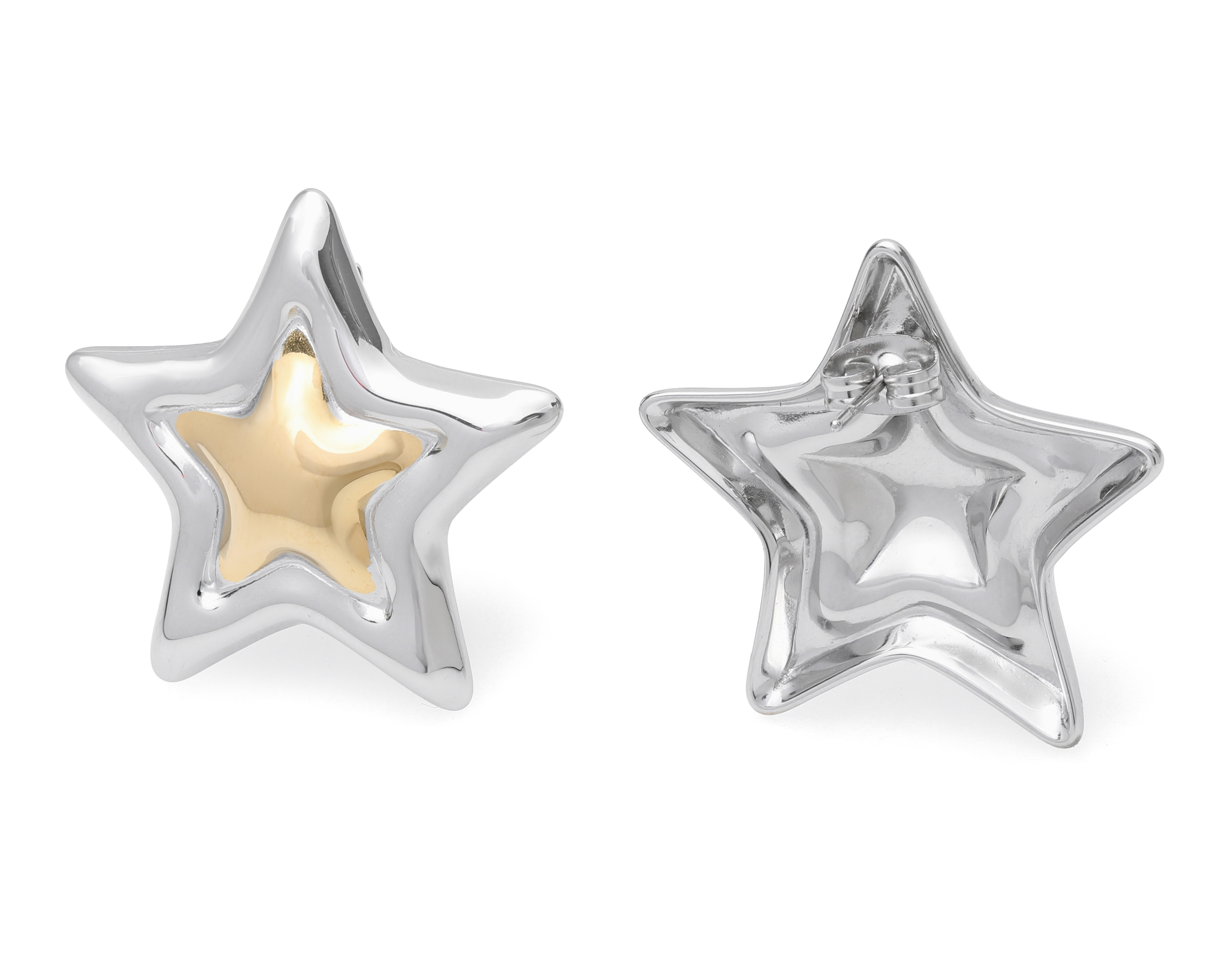 Foto 2 | Foto 2 | Aretes Estrella Chapa de Oro 18k