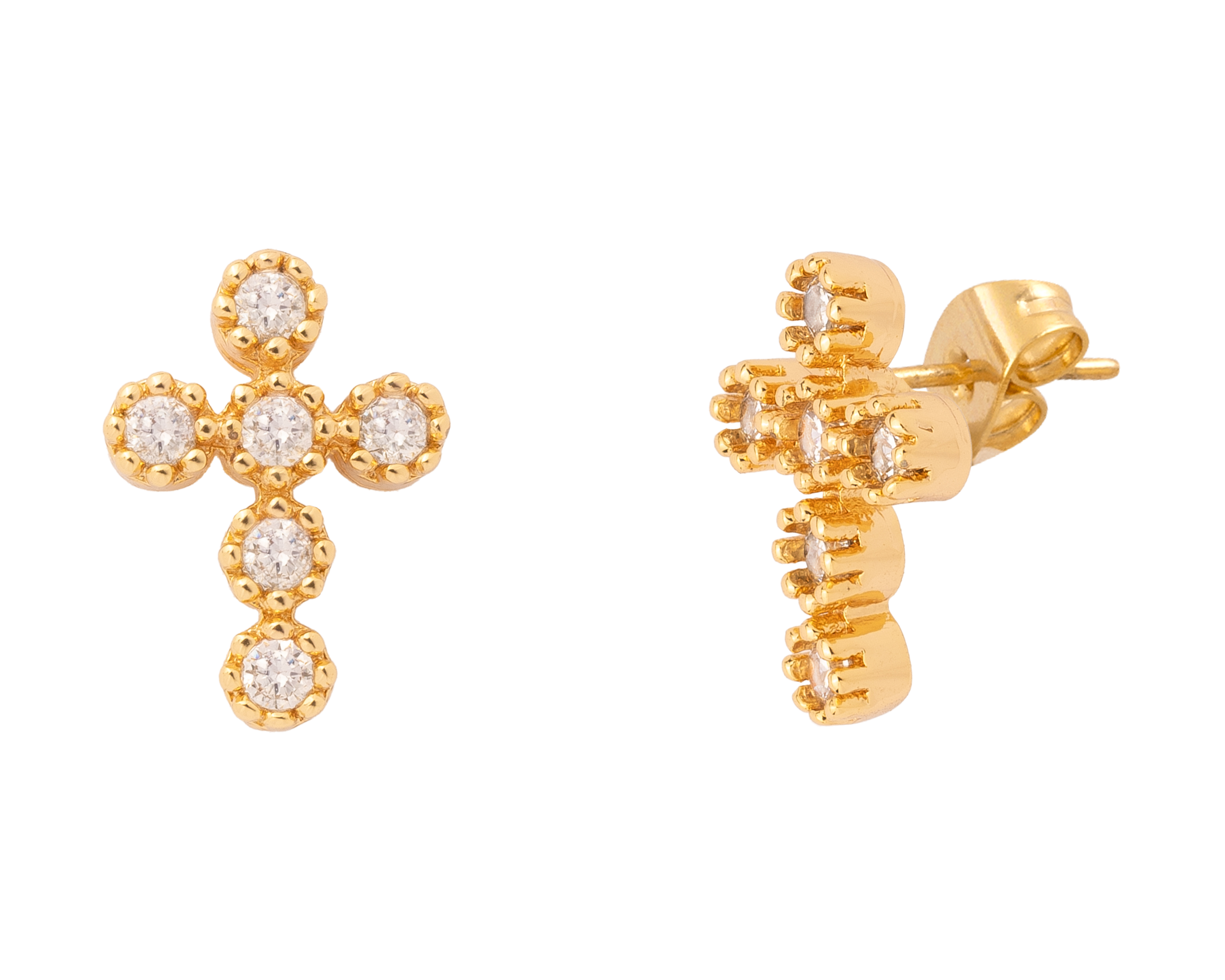 Aretes Cruz Chapa de Oro Unlimited by OB