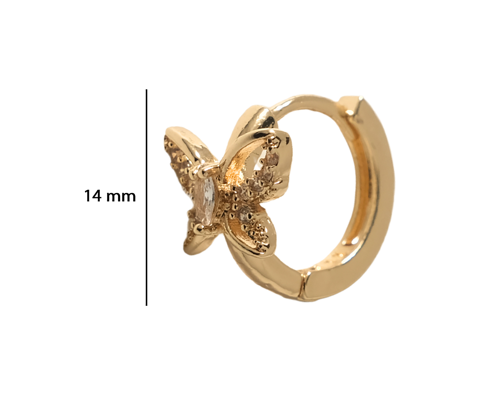 Foto 7 | Foto 7 | Aretes Mariposa de Chapa de Oro Girondela