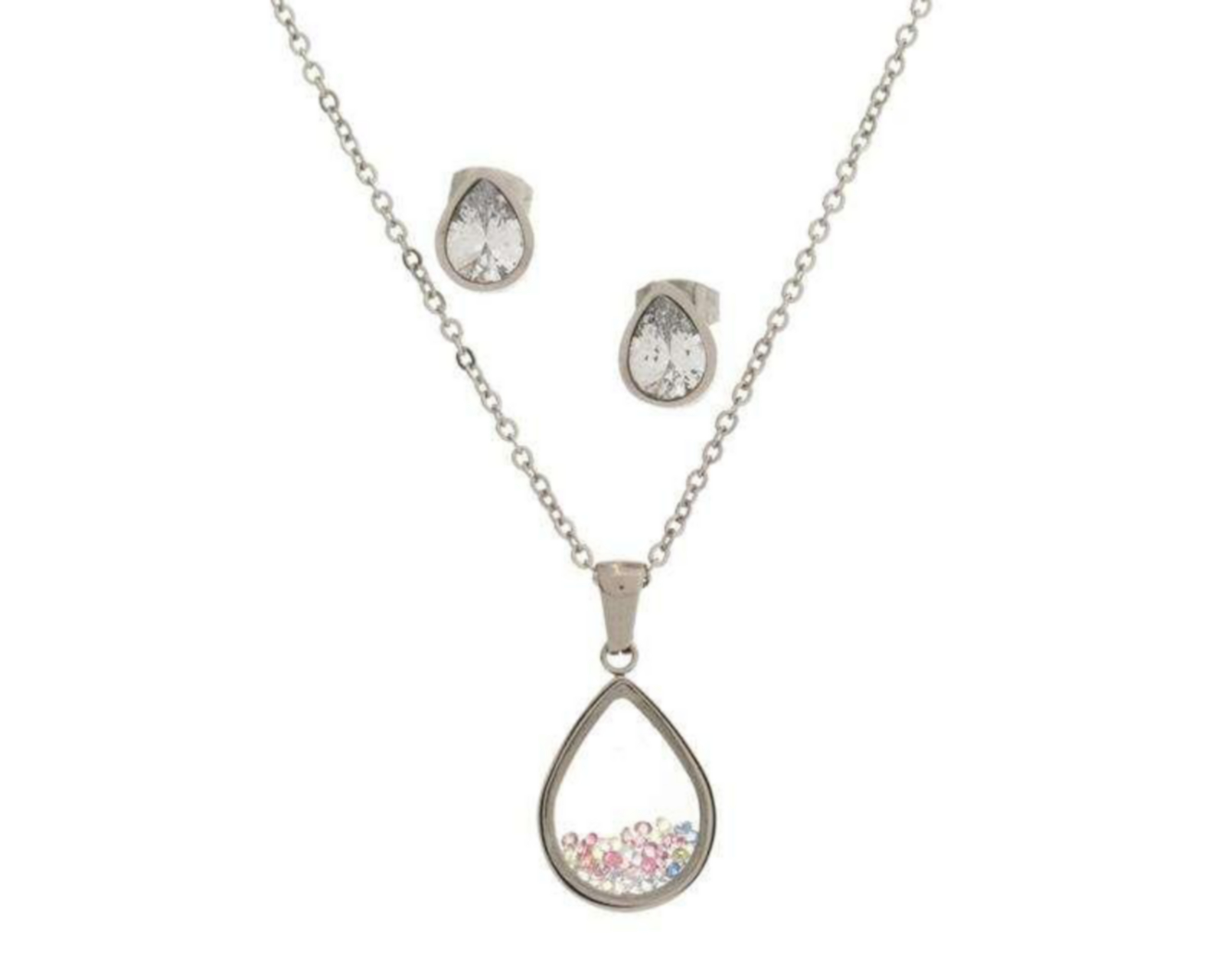 Set de Collar y Aretes de Acero Plafer