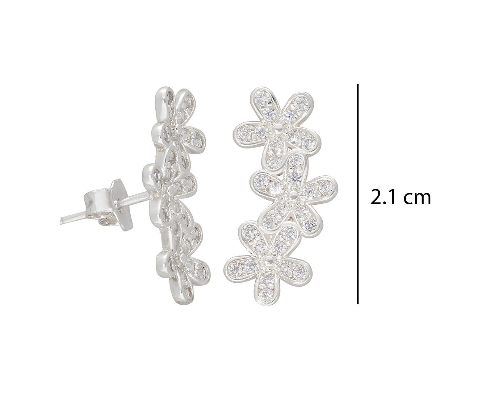 Foto 5 | Foto 5 | Aretes Flores de Plata Shara