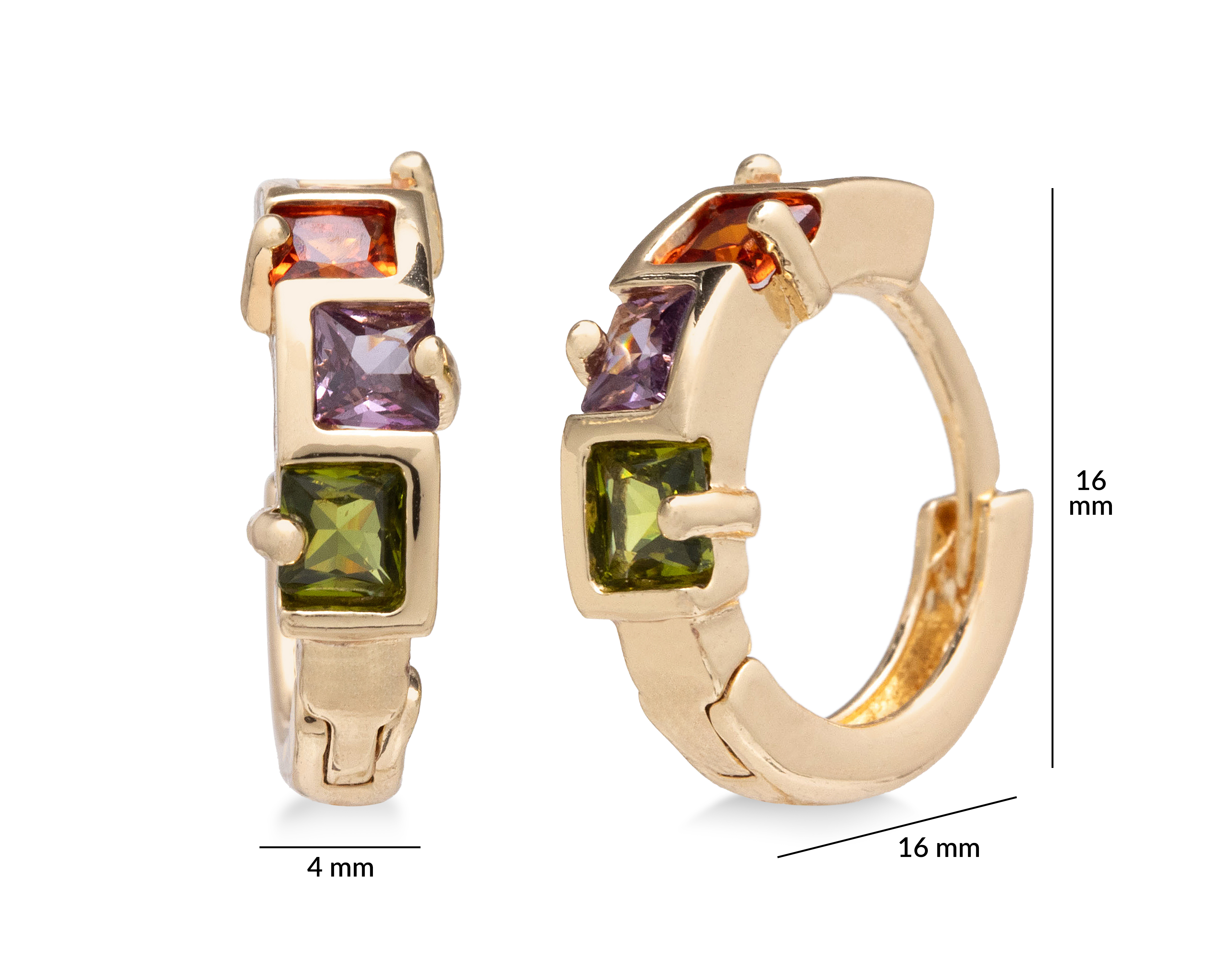 Foto 5 pulgar | Foto 4 | Aretes de Chapa de Oro Diseños CR