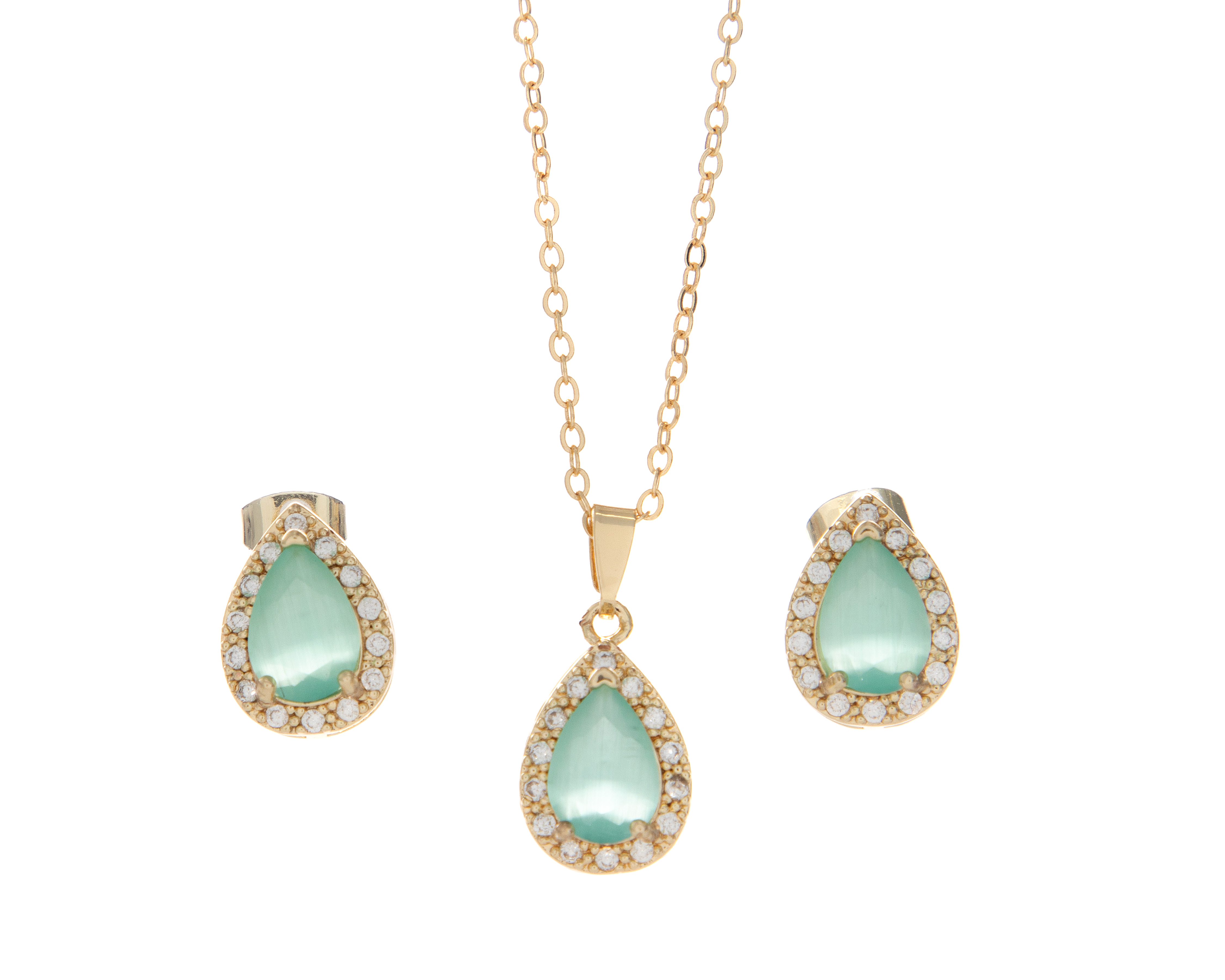 Foto 1 | Foto 1 | Collar y Aretes de Chapa de Oro Diseños CR 2 Piezas