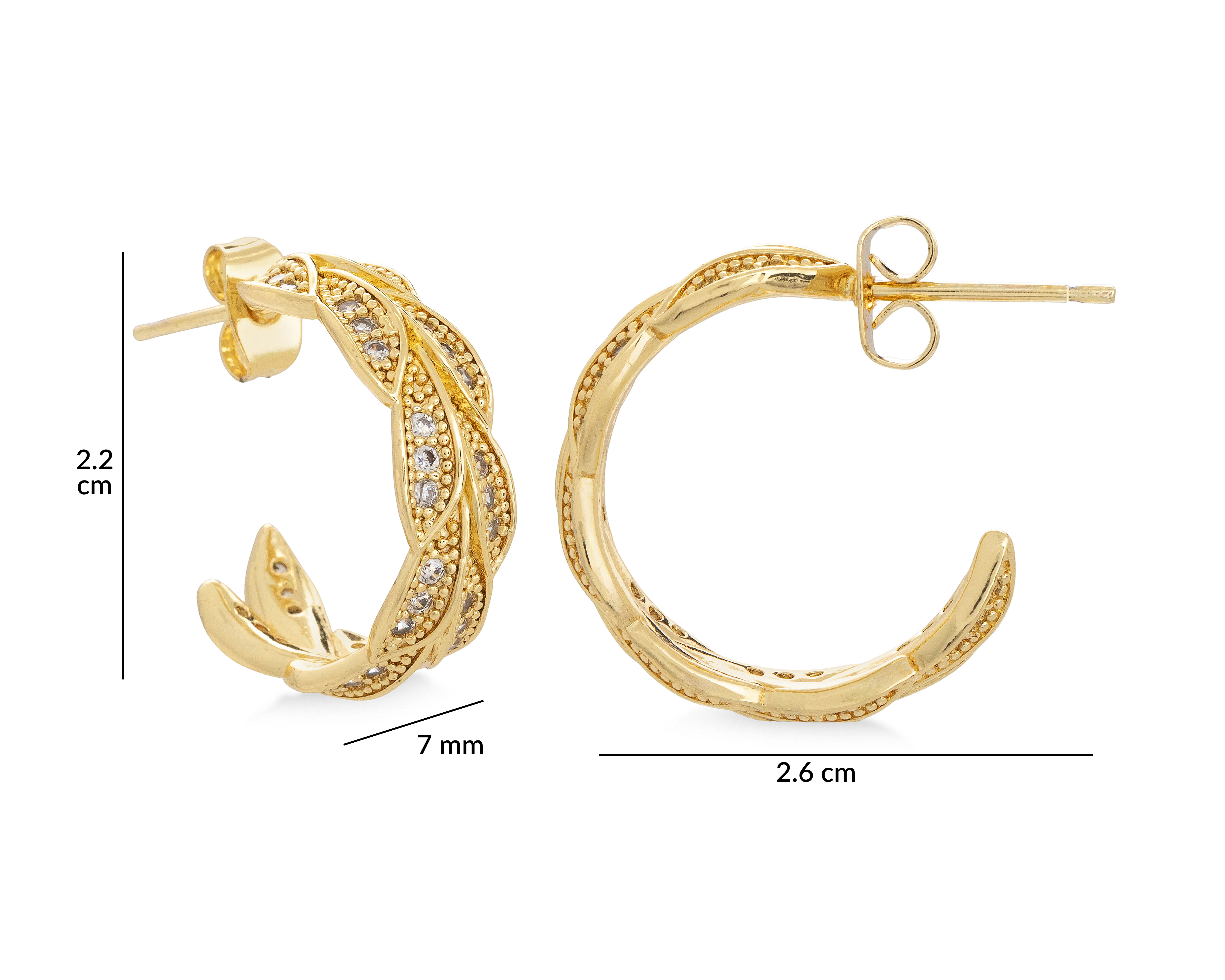 Foto 5 pulgar | Foto 4 | Aretes Chapa de Oro 18k Mashala