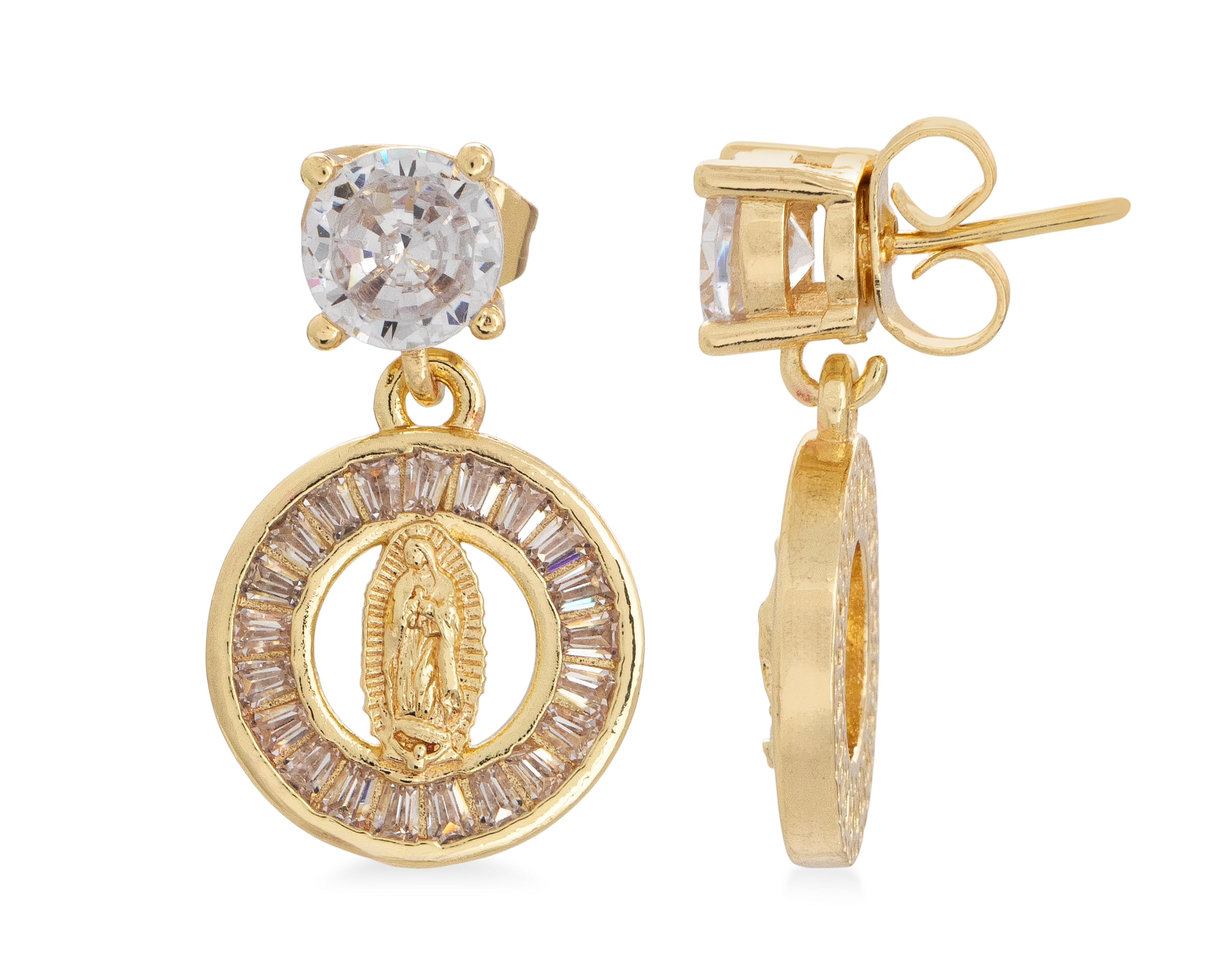 Foto 3 pulgar | Foto 2 | Aretes Chapa de Oro Sentimientos