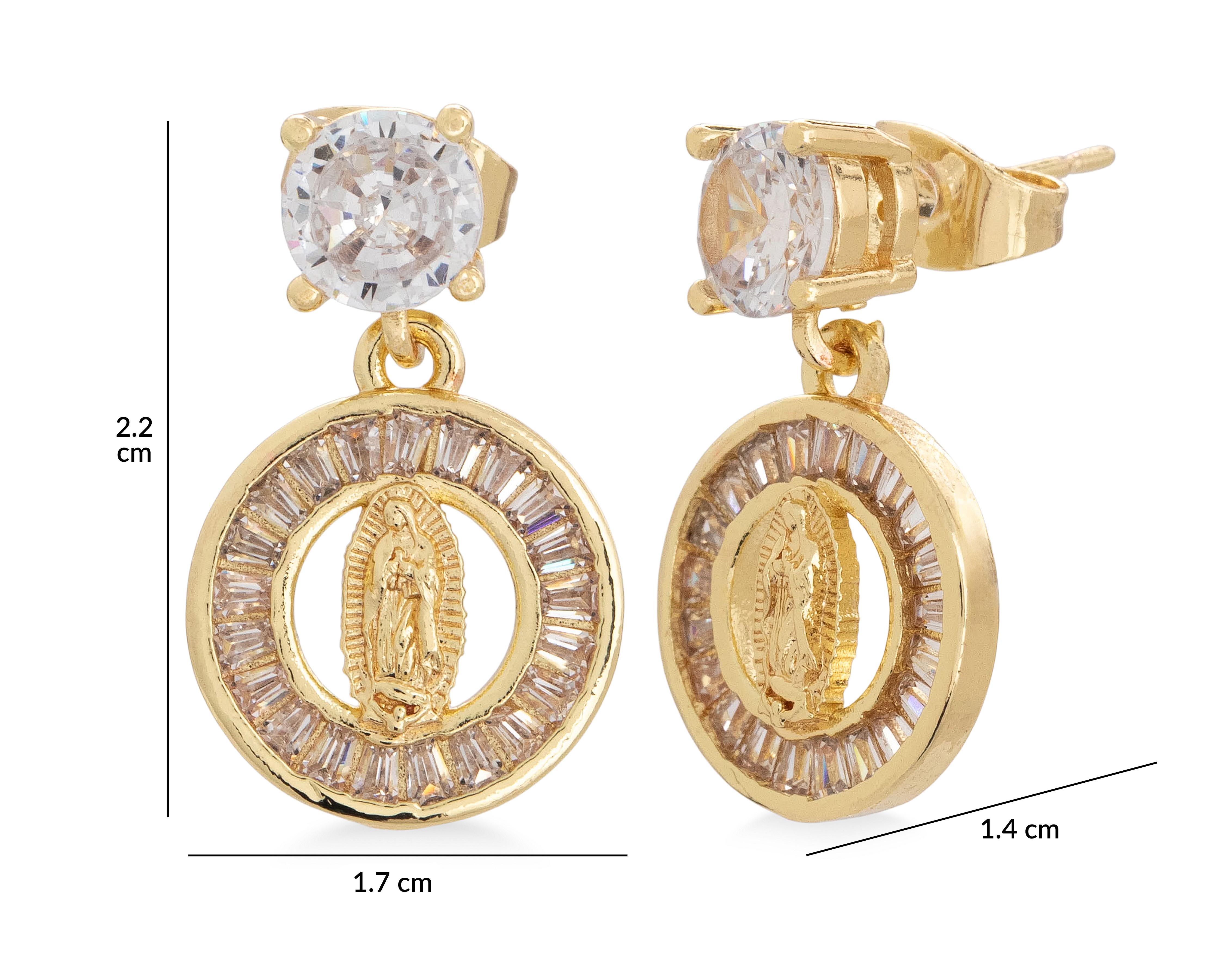 Foto 5 pulgar | Foto 4 | Aretes Chapa de Oro Sentimientos