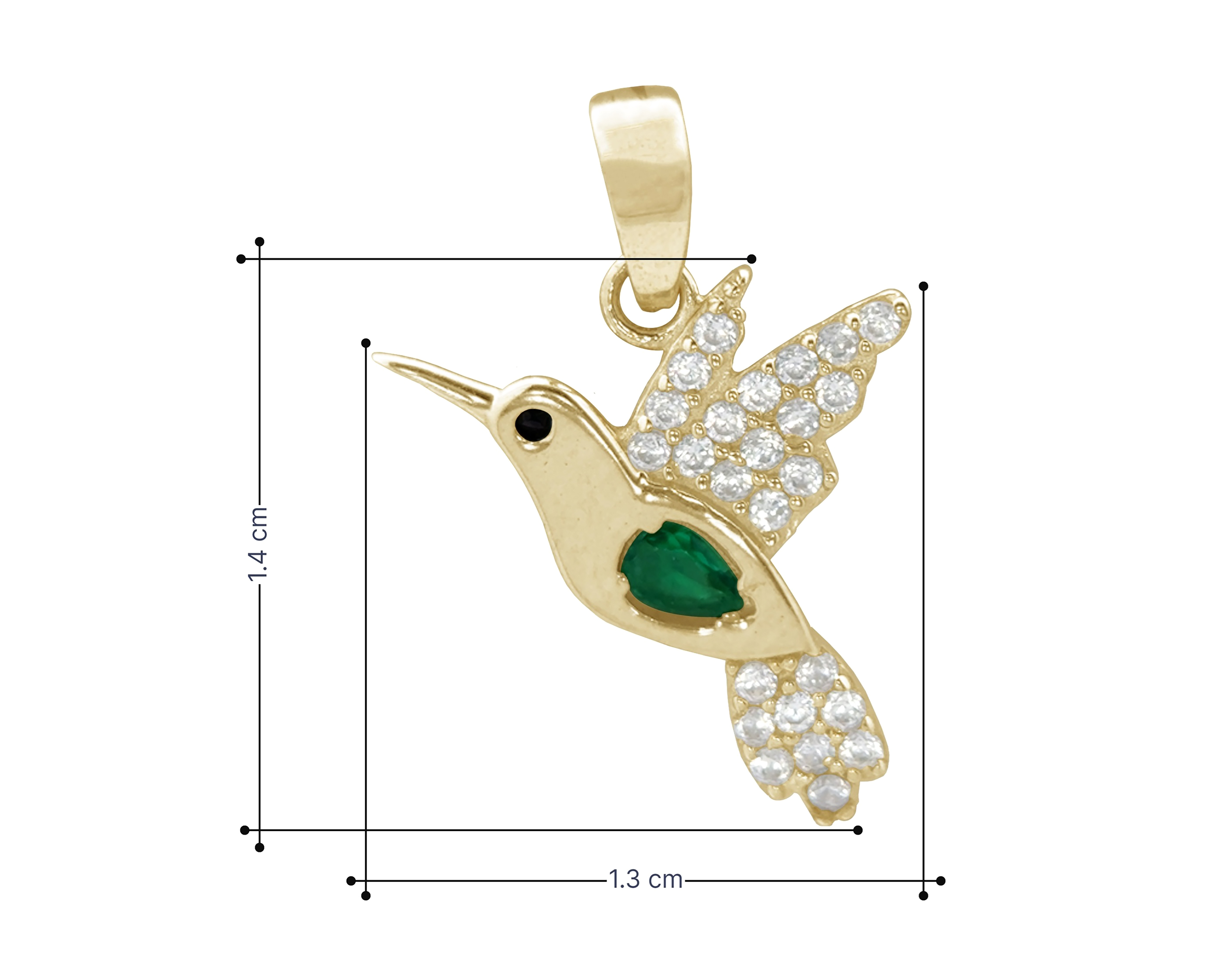 Foto 6 pulgar | Foto 5 | Dije Colibrí de Oro 10k Sentimientos