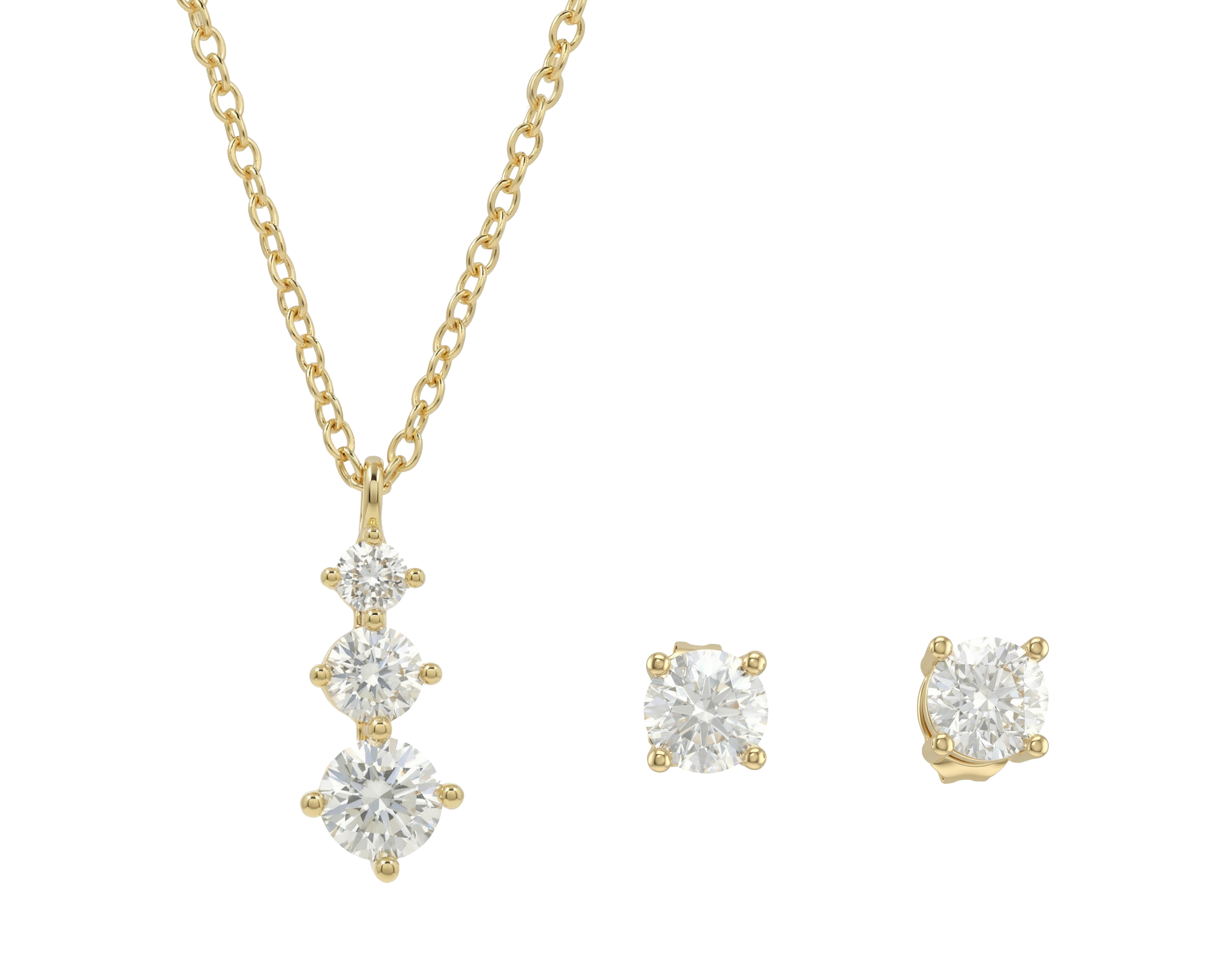 Foto 2 pulgar | Foto 1 | Cadena y Aretes Chapa de Oro 14k By Adina Eden 2 Piezas