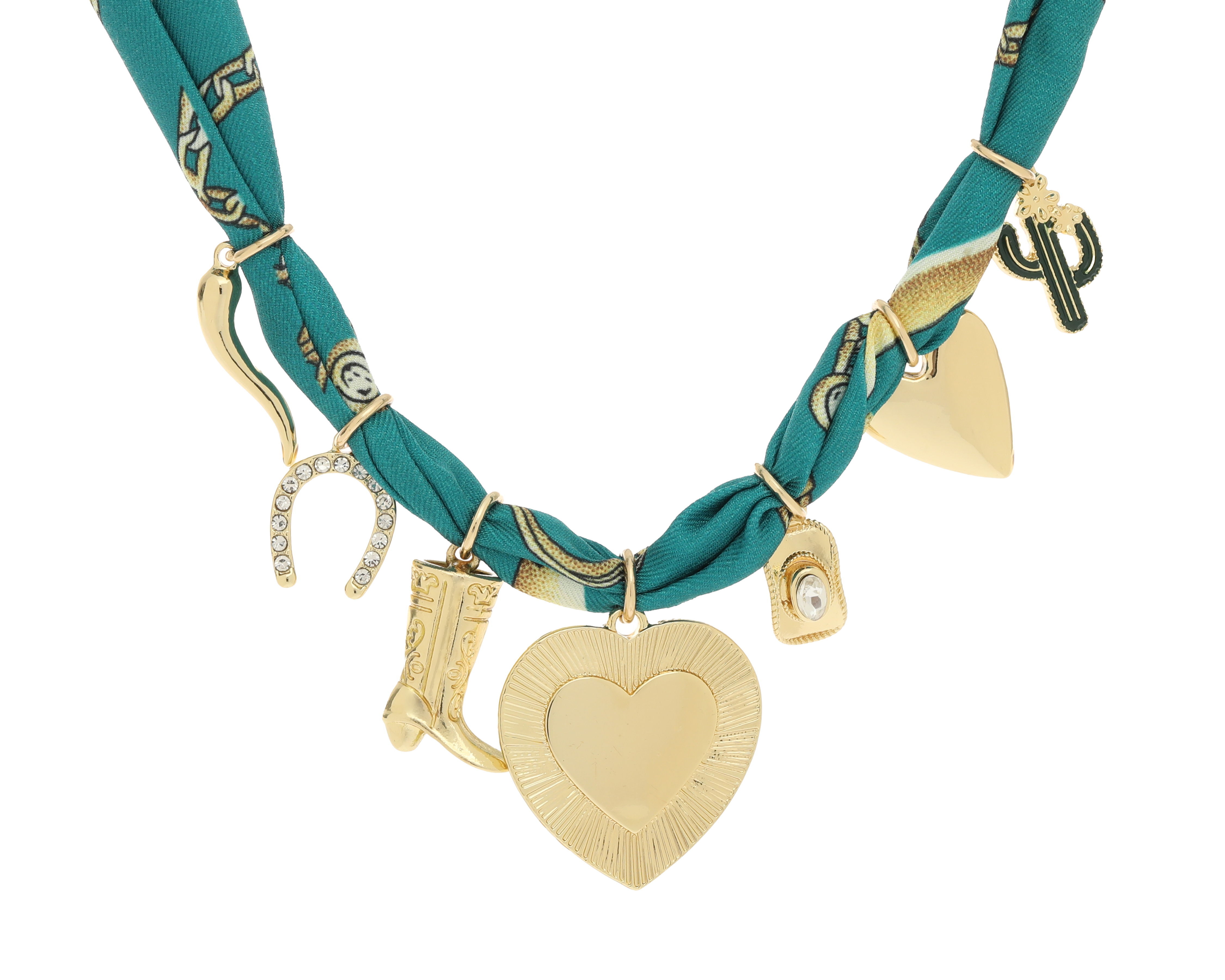 Foto 1 | Foto 1 | Collar de Seda By Adina Eden con Dijes en Chapa de Oro 14k