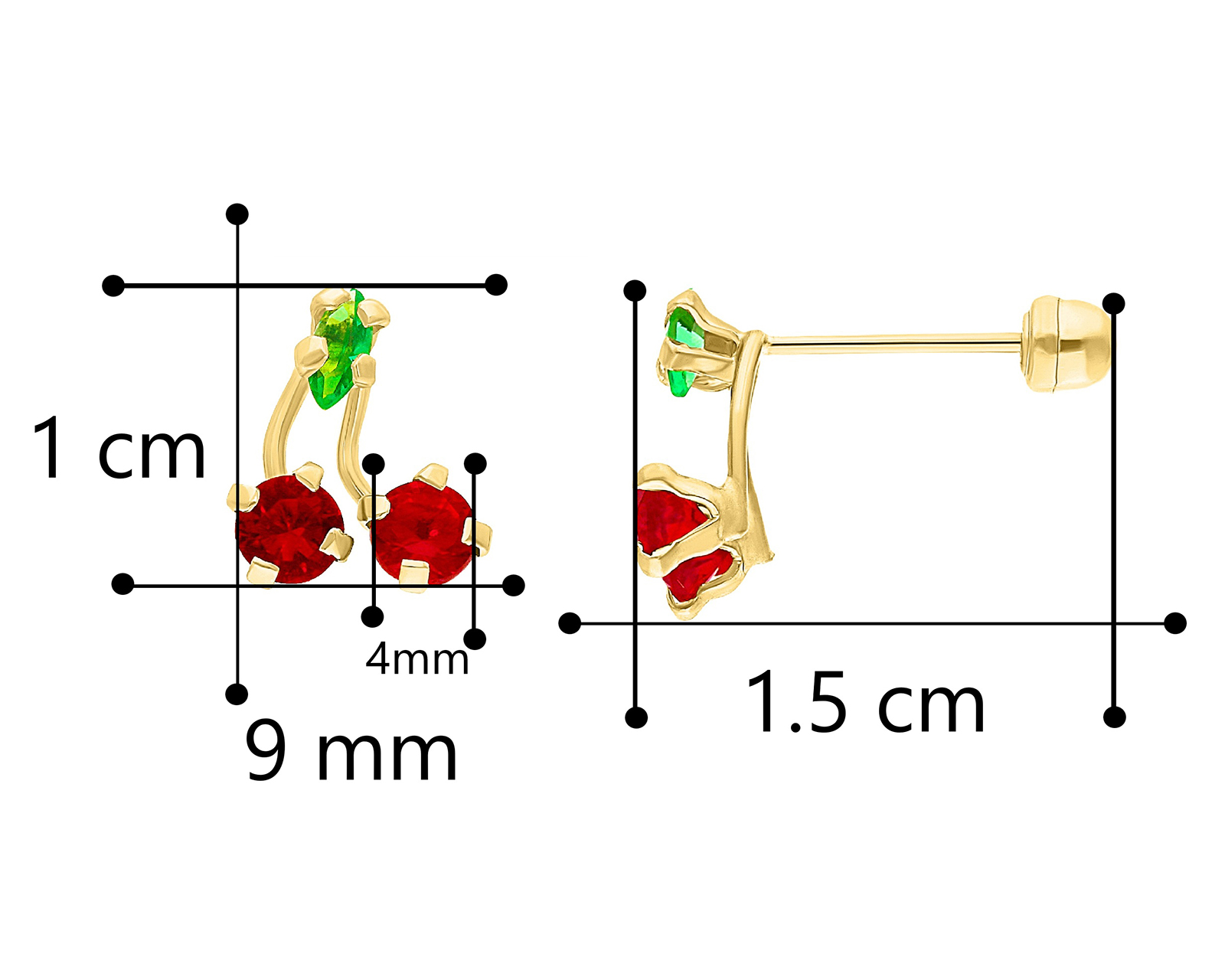 Foto 3 | Foto 3 | Broqueles Cereza de Oro 10k Sentimientos