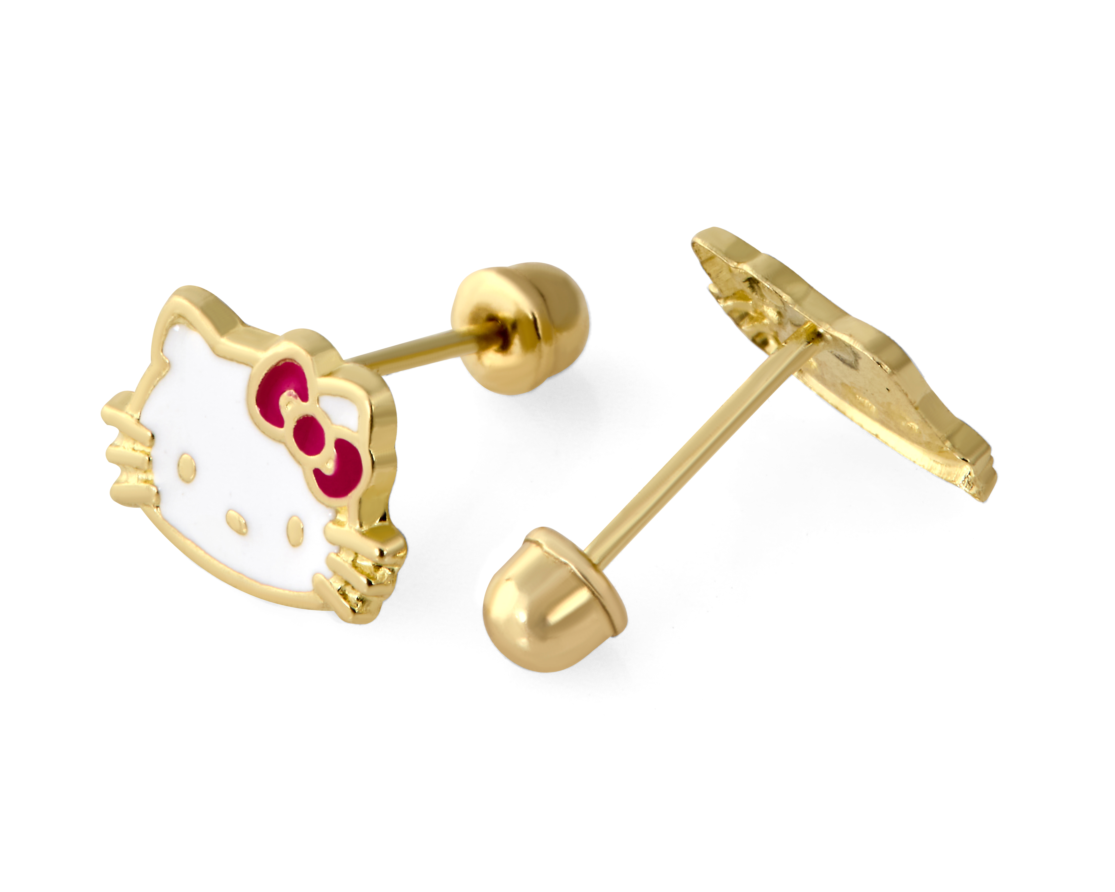 Foto 3 pulgar | Foto 2 | Broqueles de Oro 10k Hello Kitty