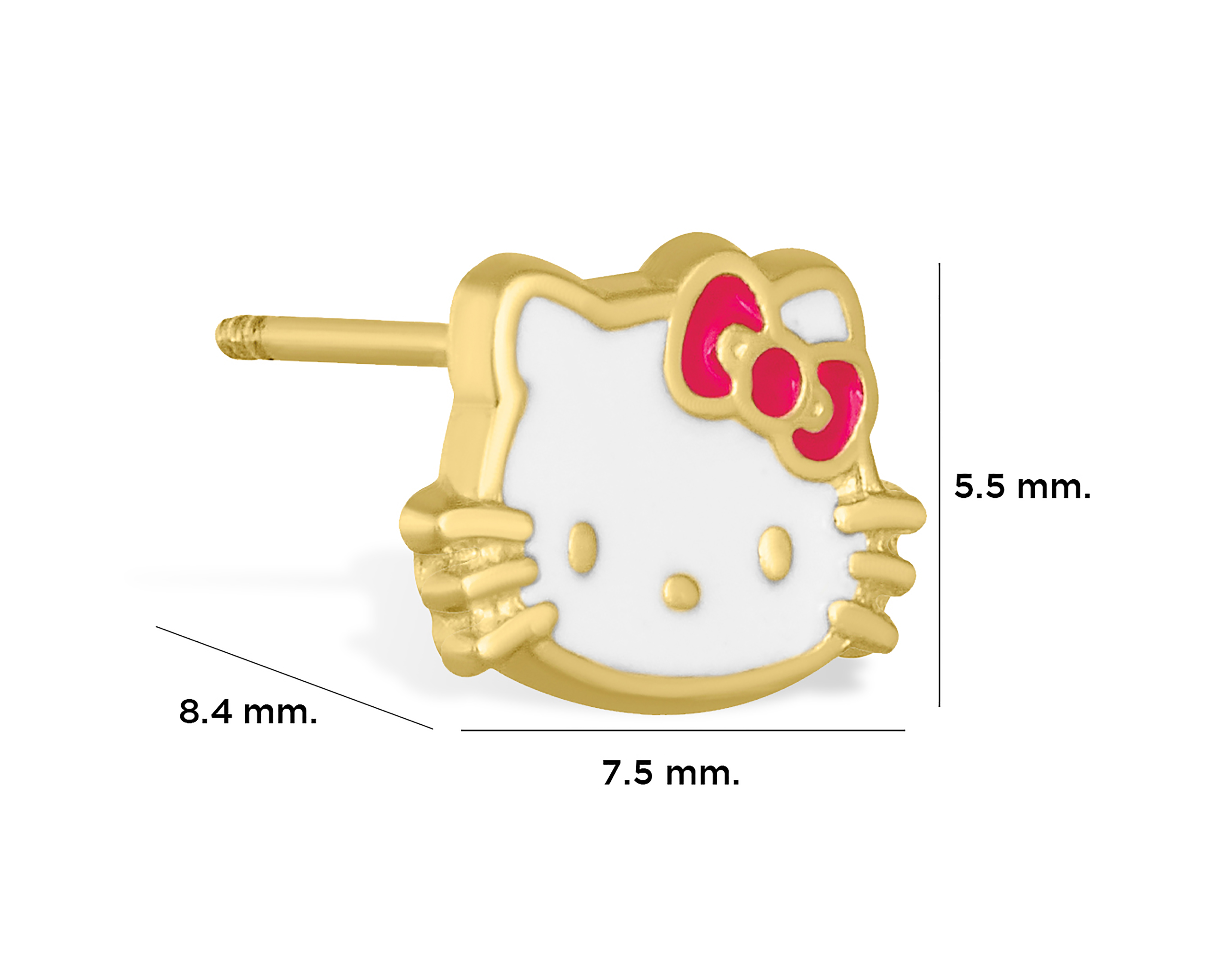 Foto 5 pulgar | Foto 4 | Broqueles de Oro 10k Hello Kitty