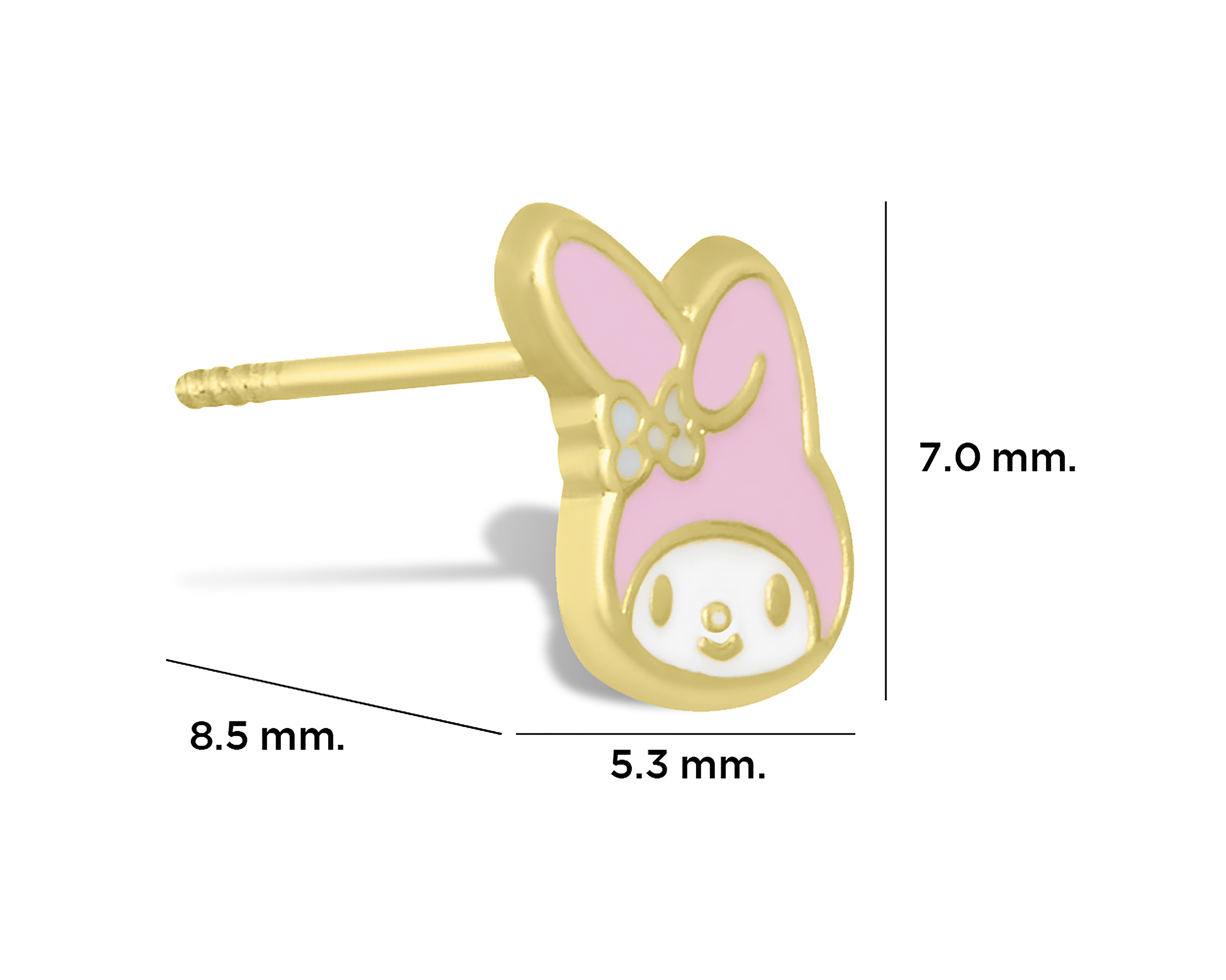 Foto 5 pulgar | Foto 4 | Aretes My Melody de Oro 10K Hello Kitty