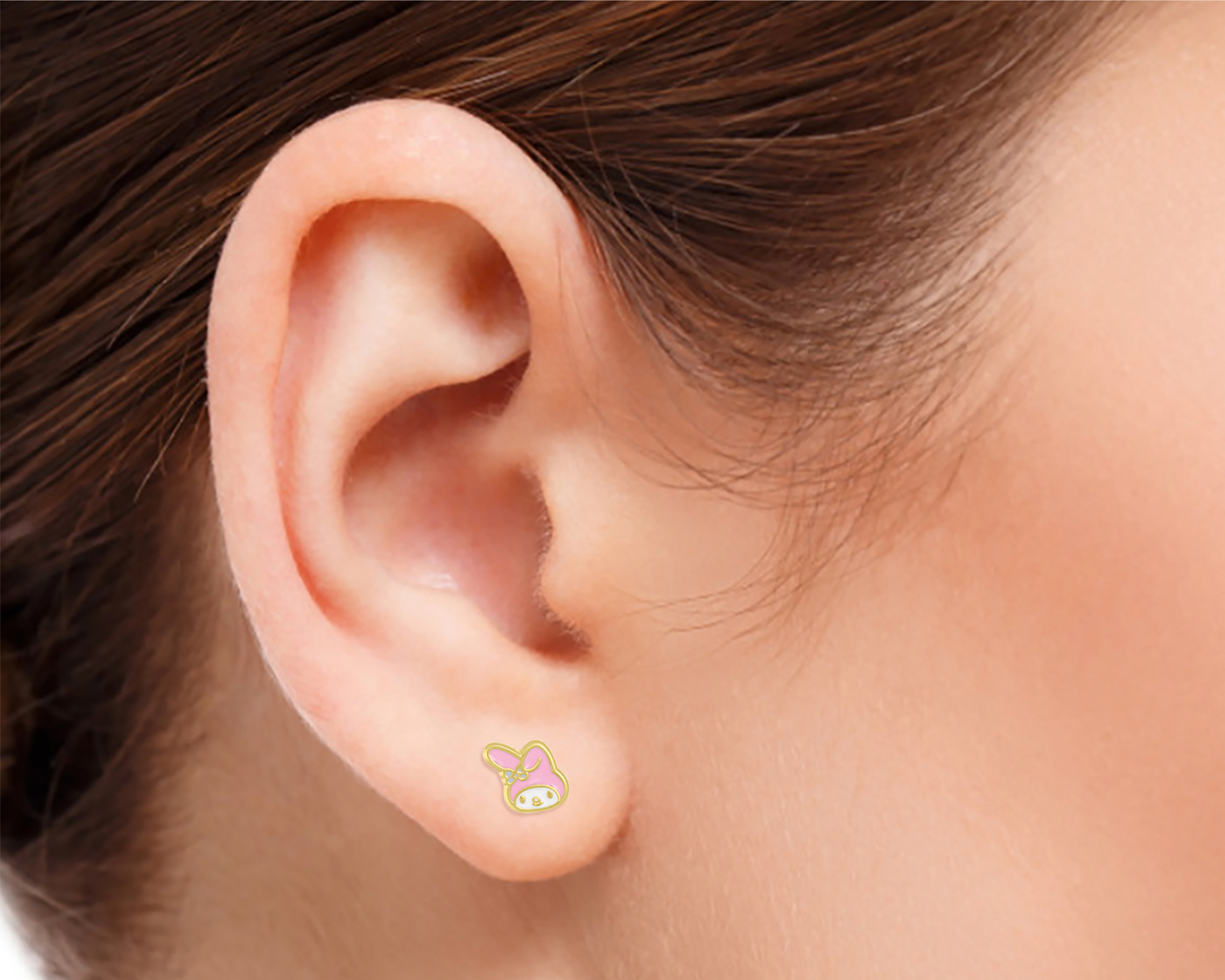 Foto 6 pulgar | Foto 5 | Aretes My Melody de Oro 10K Hello Kitty