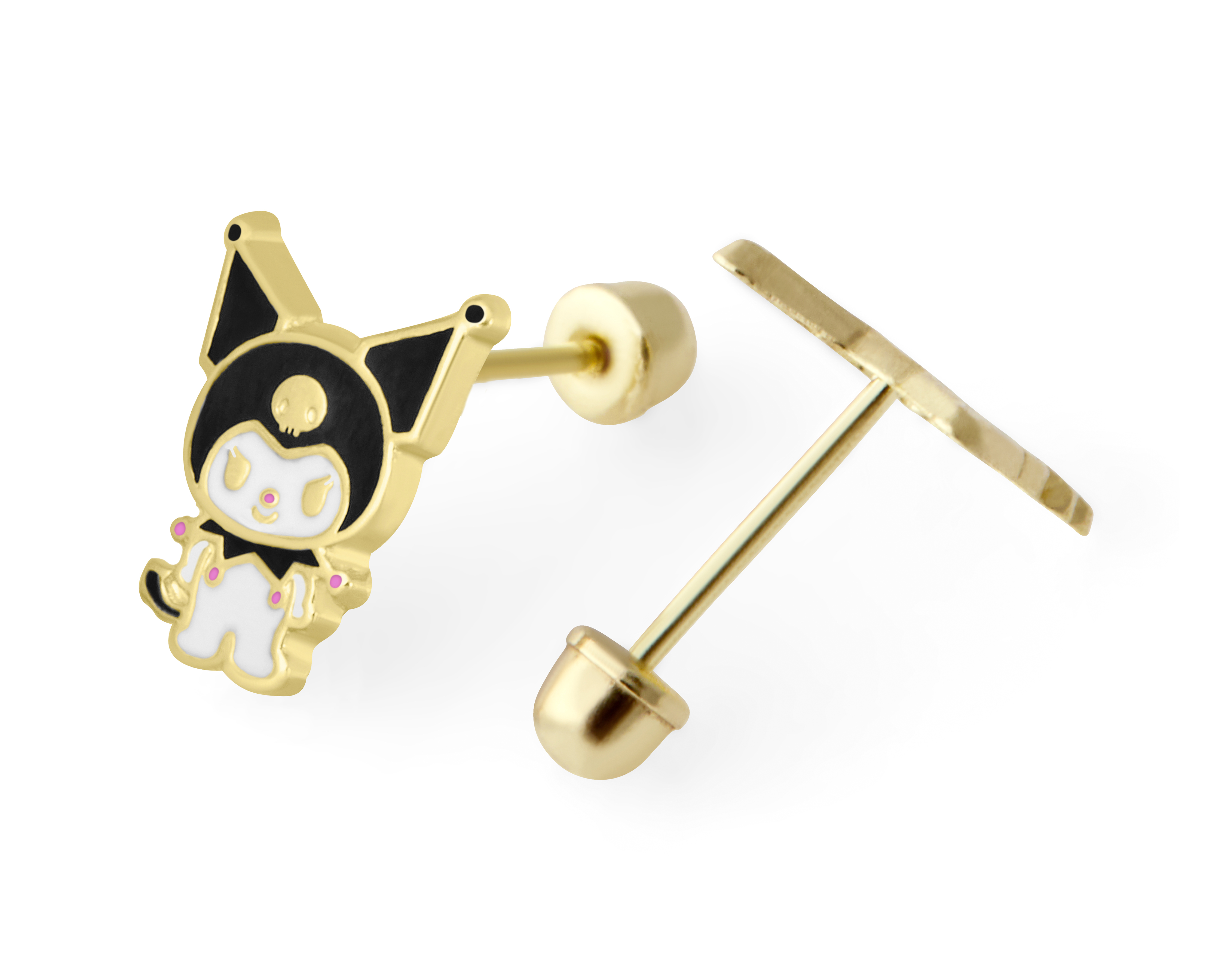 Foto 3 pulgar | Foto 2 | Broqueles de Oro 10k Hello Kitty