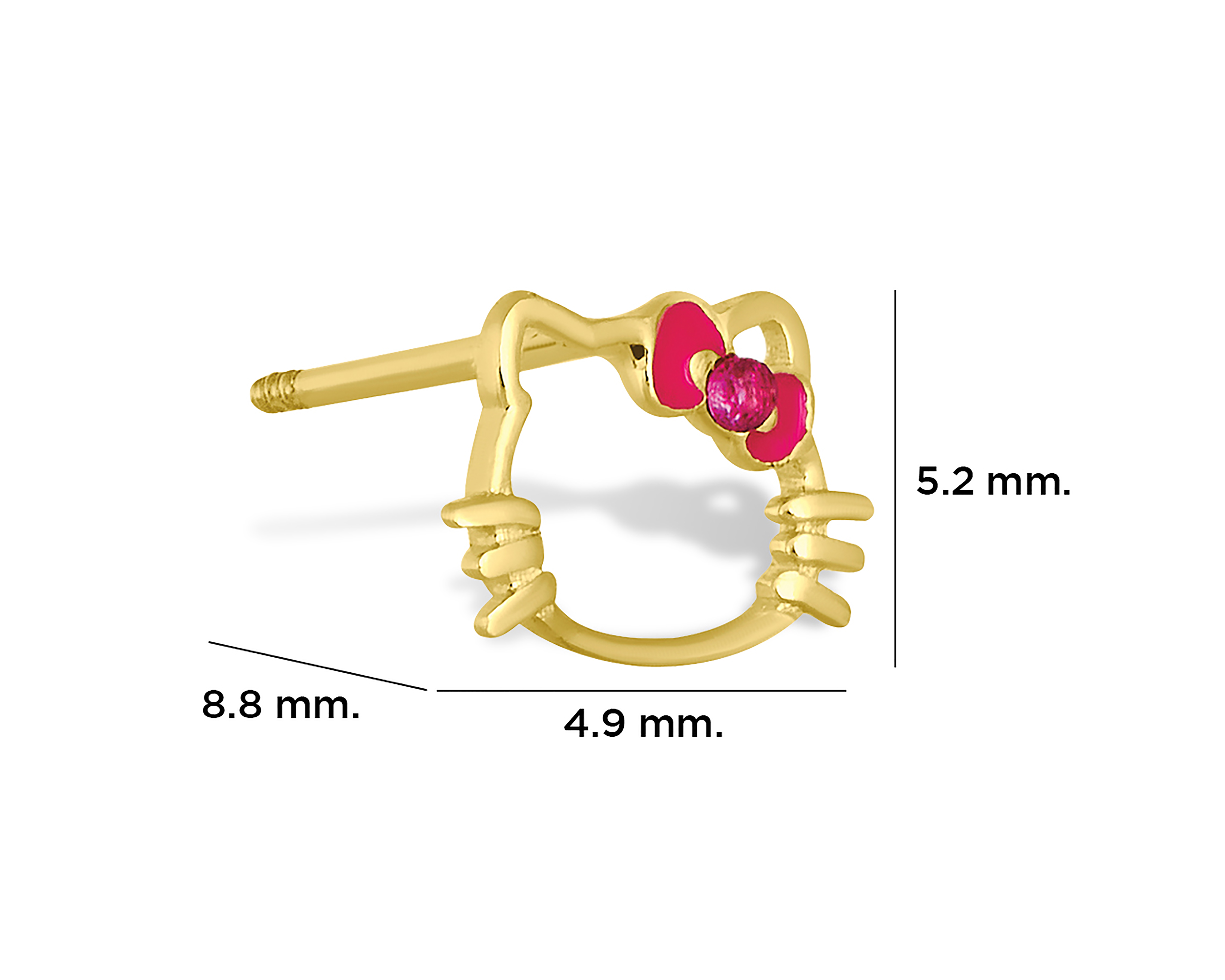 Foto 6 pulgar | Foto 5 | Broqueles de Oro 10K Hello Kitty