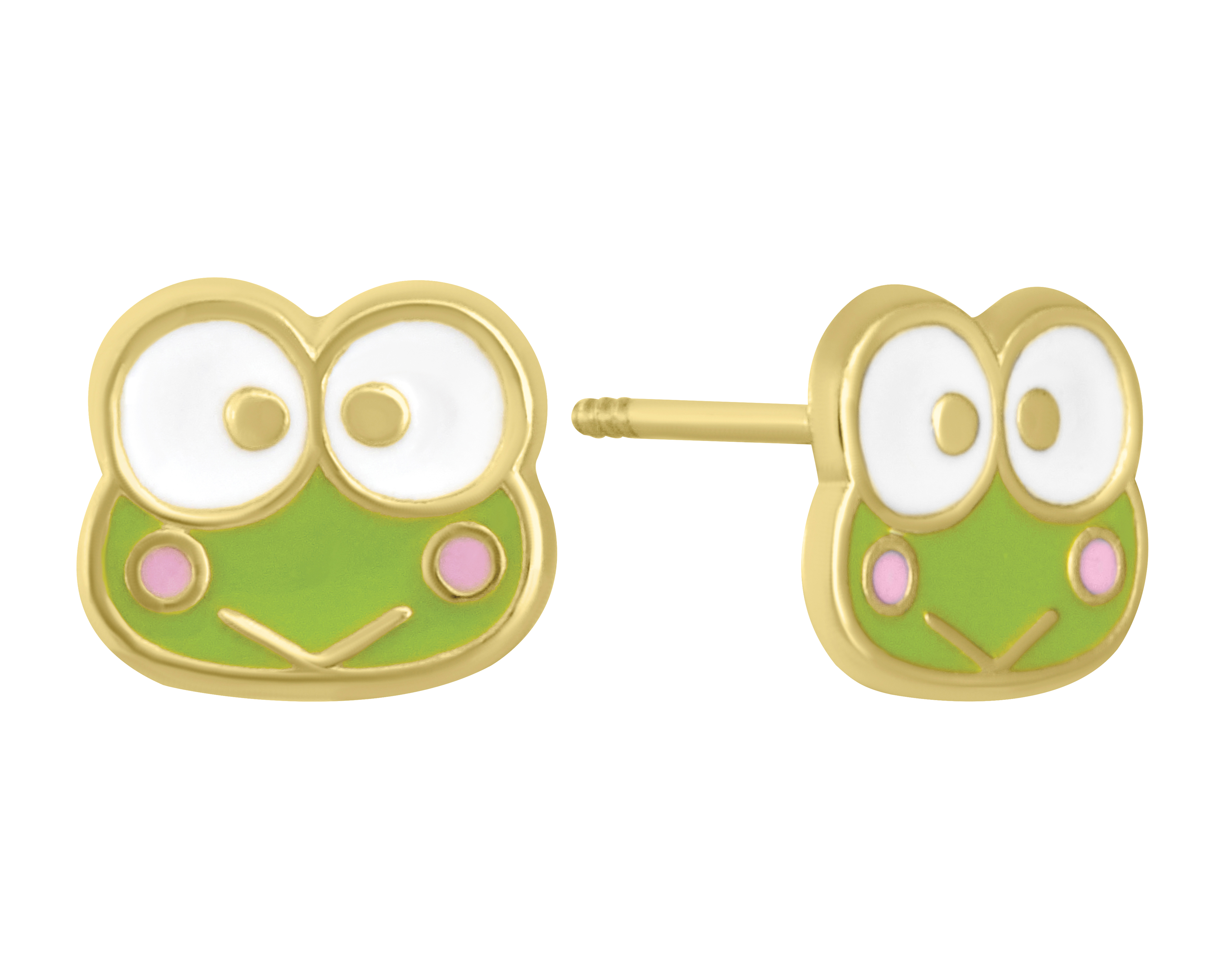 Broqueles Keroppi de Oro 10k Hello Kitty