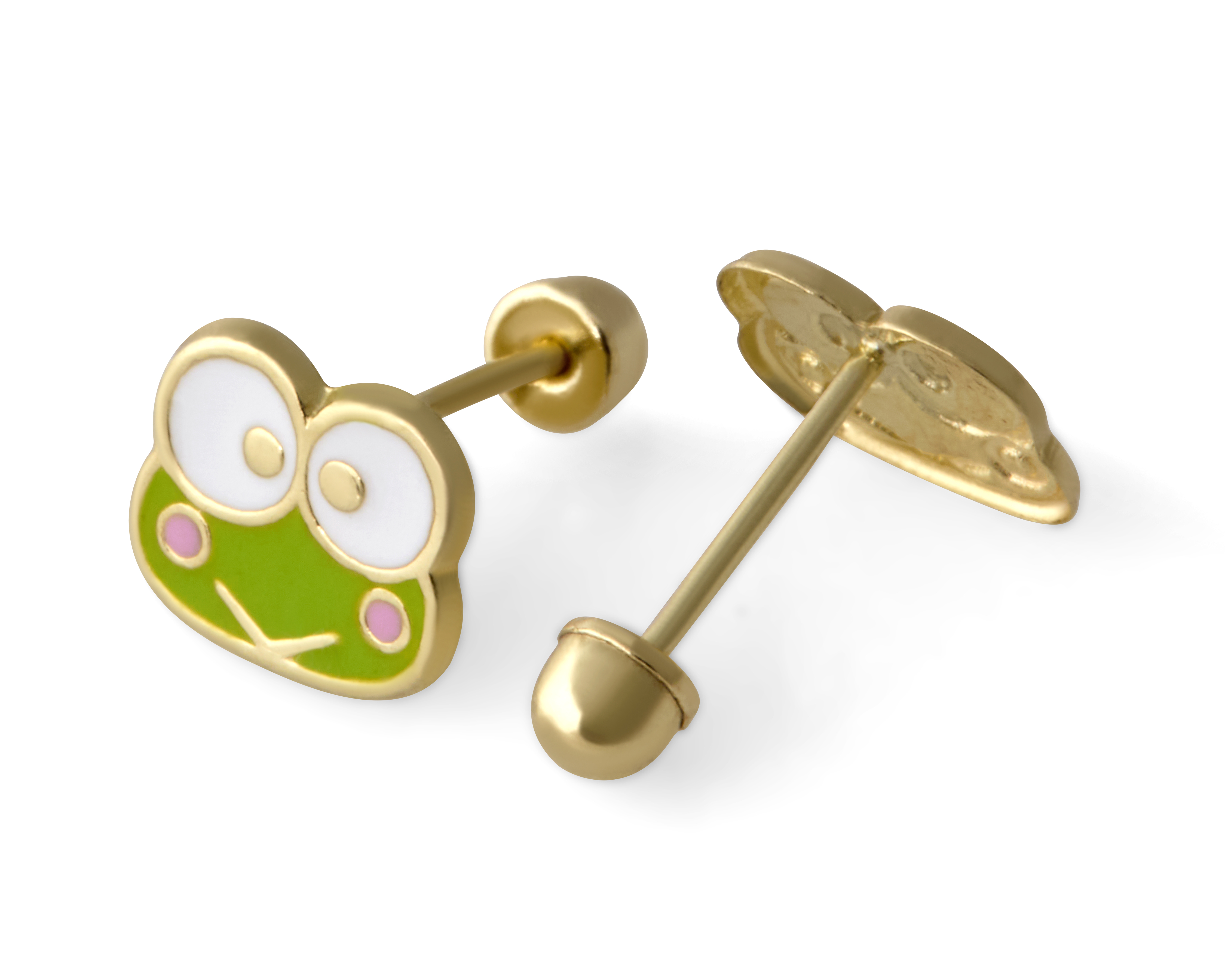 Foto 3 pulgar | Foto 2 | Broqueles Keroppi de Oro 10k Hello Kitty