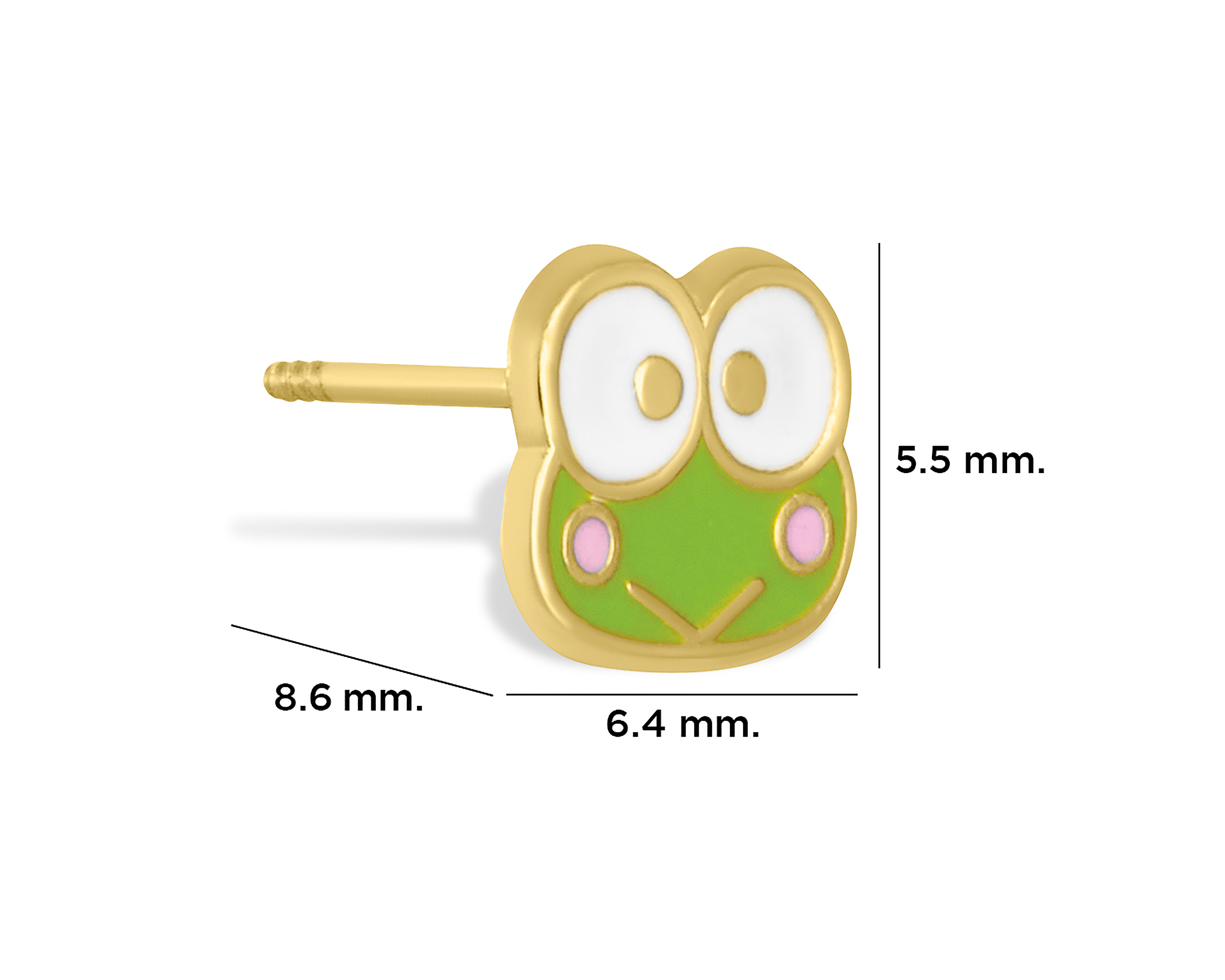 Foto 6 pulgar | Foto 5 | Broqueles Keroppi de Oro 10k Hello Kitty