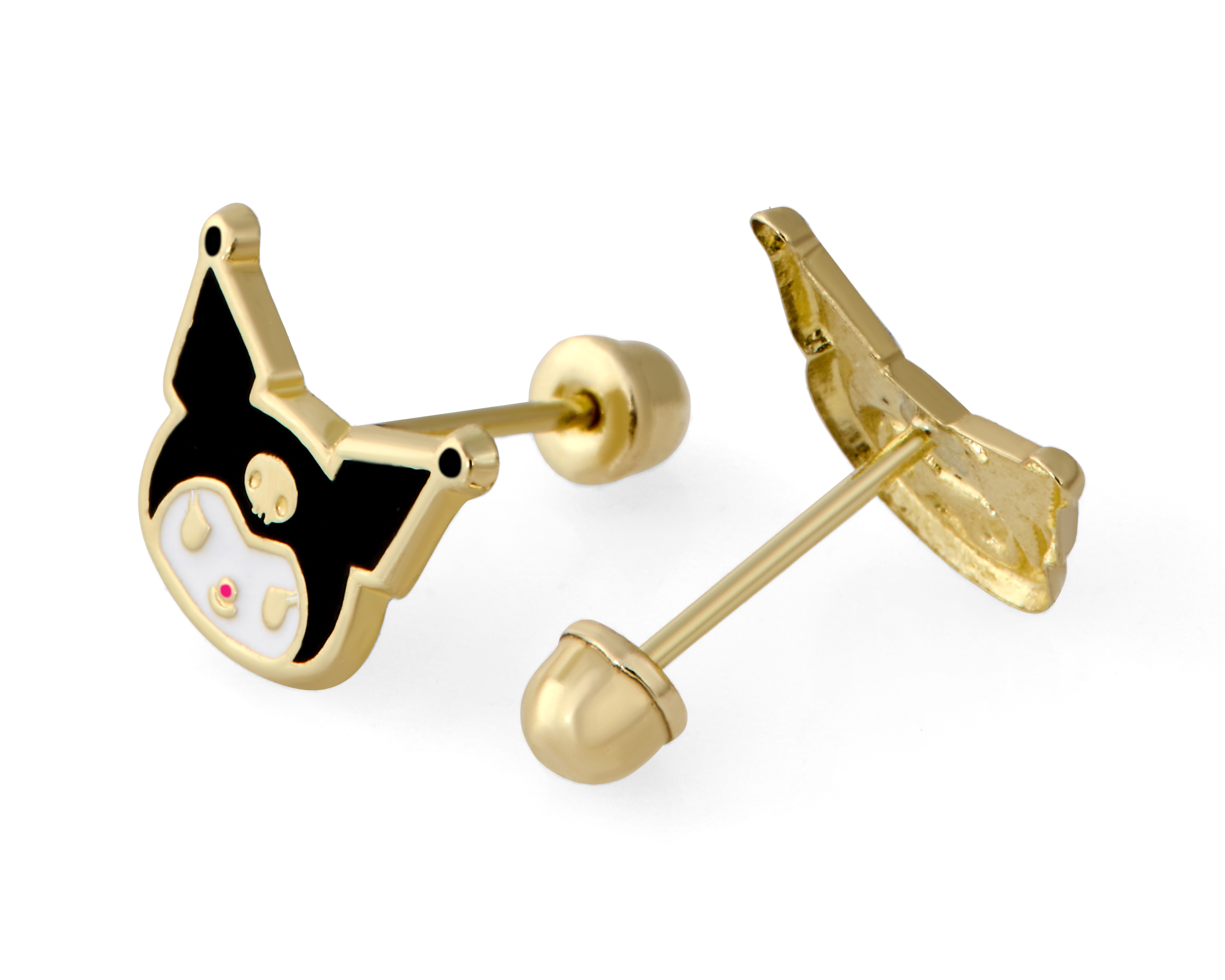 Foto 3 pulgar | Foto 2 | Aretes Kuromi de Oro 10K Hello Kitty