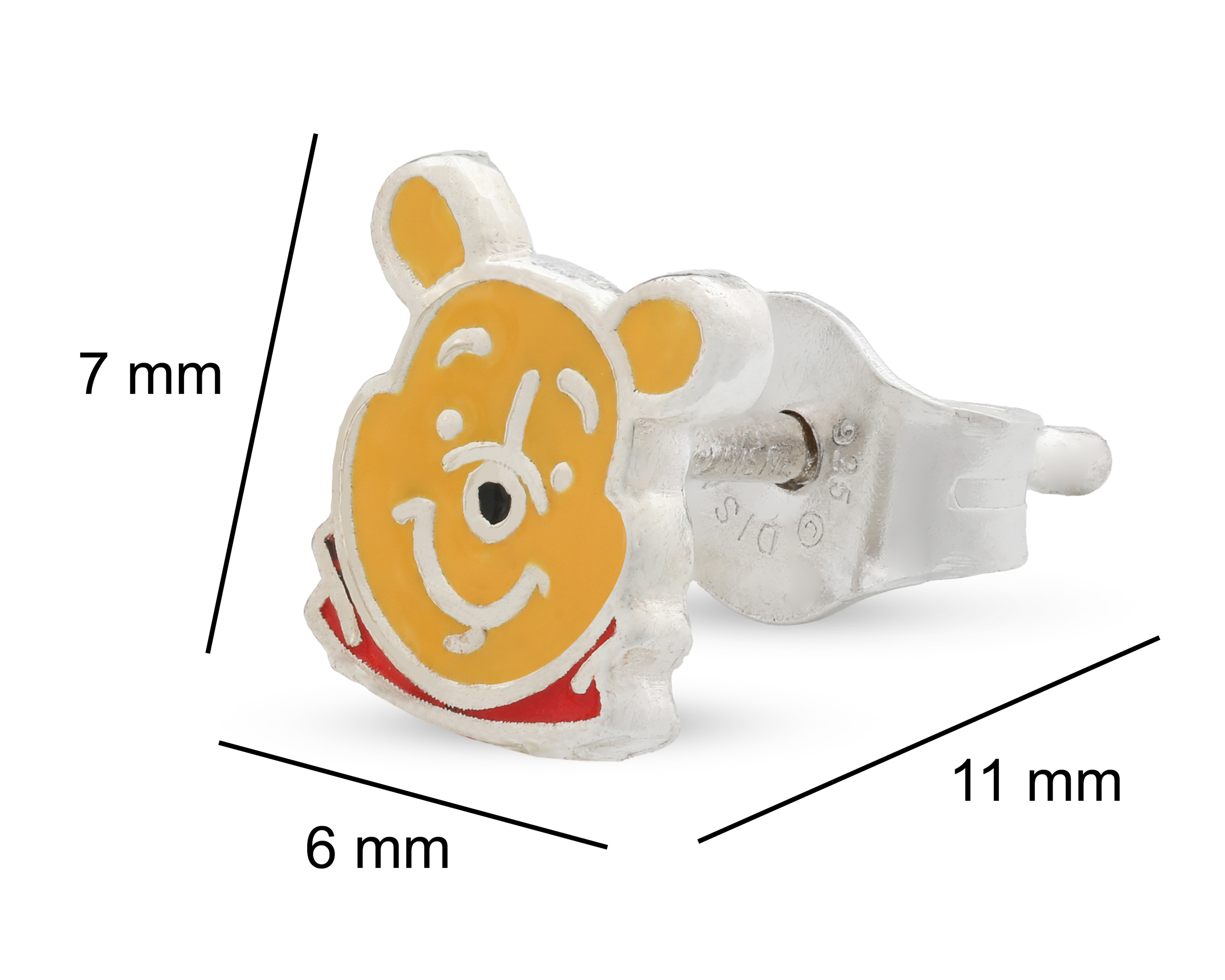 Foto 5 pulgar | Foto 4 | Aretes de Winnie Poo de Plata Disney