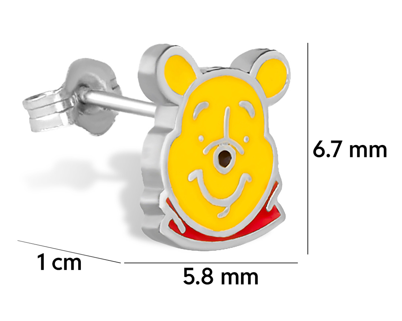 Foto 6 pulgar | Foto 5 | Aretes de Winnie Poo de Plata Disney