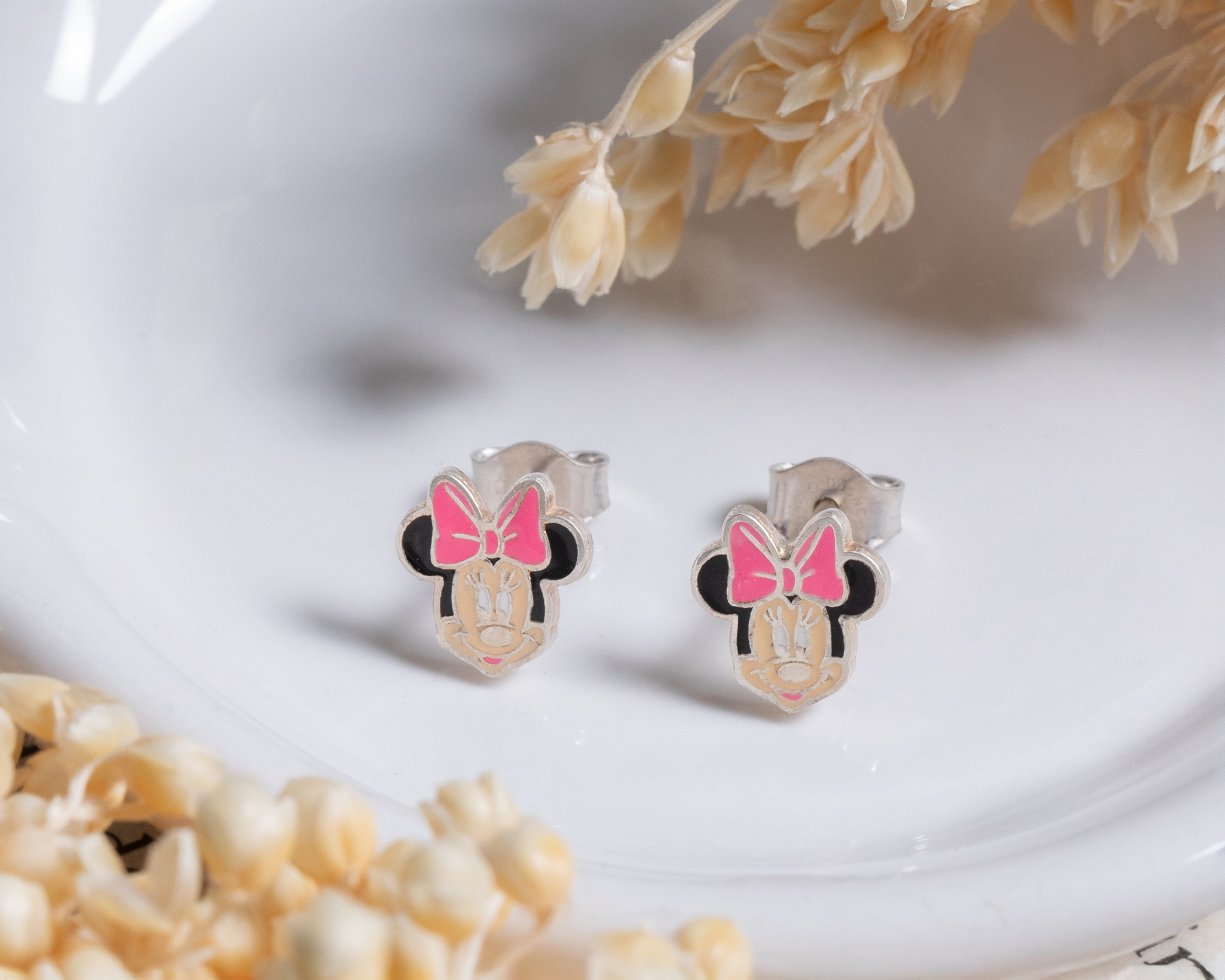 Foto 4 pulgar | Foto 3 | Broqueles Minnie Mouse de Plata Disney