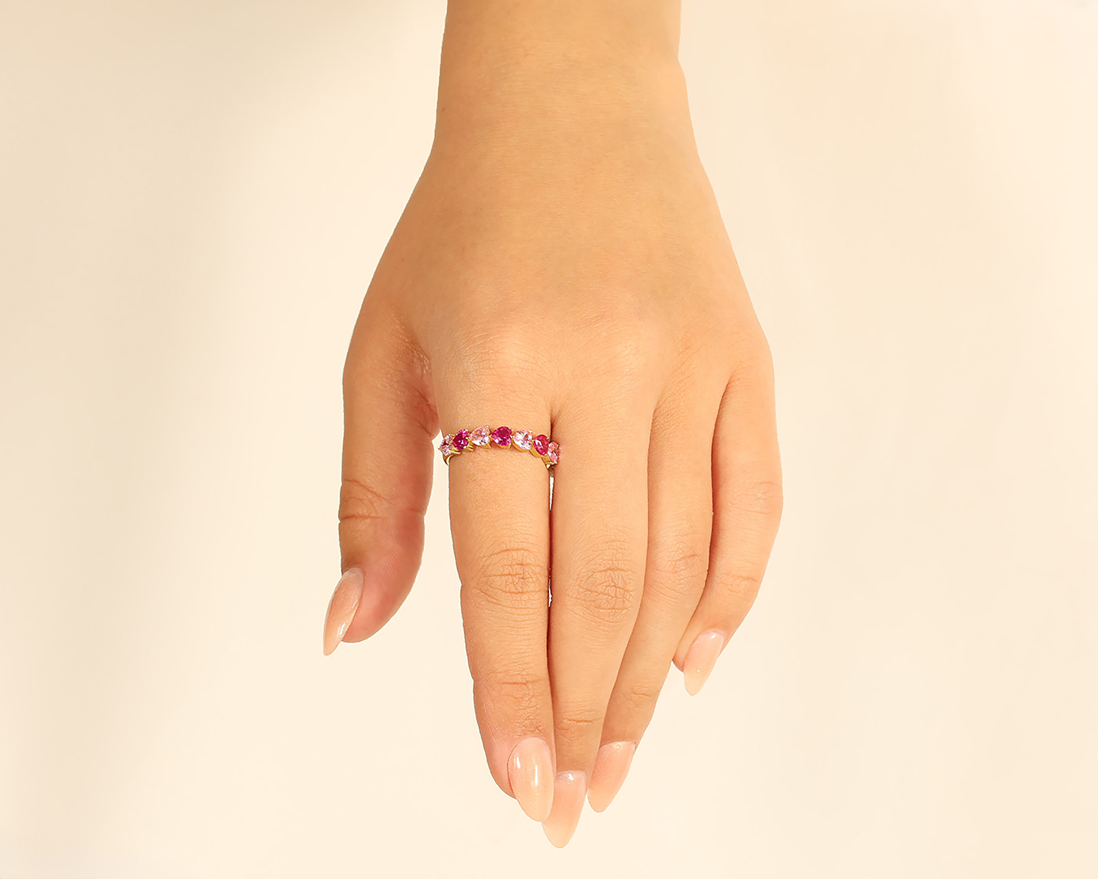 Foto 7 pulgar | Foto 6 | Anillo Corazones de Oro 10k Amelie Talla 7