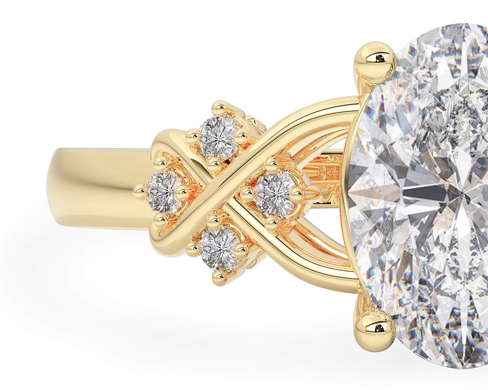 Foto 6 pulgar | Foto 5 | Anillo Ovalado de Oro 10k Amelie Talla 8