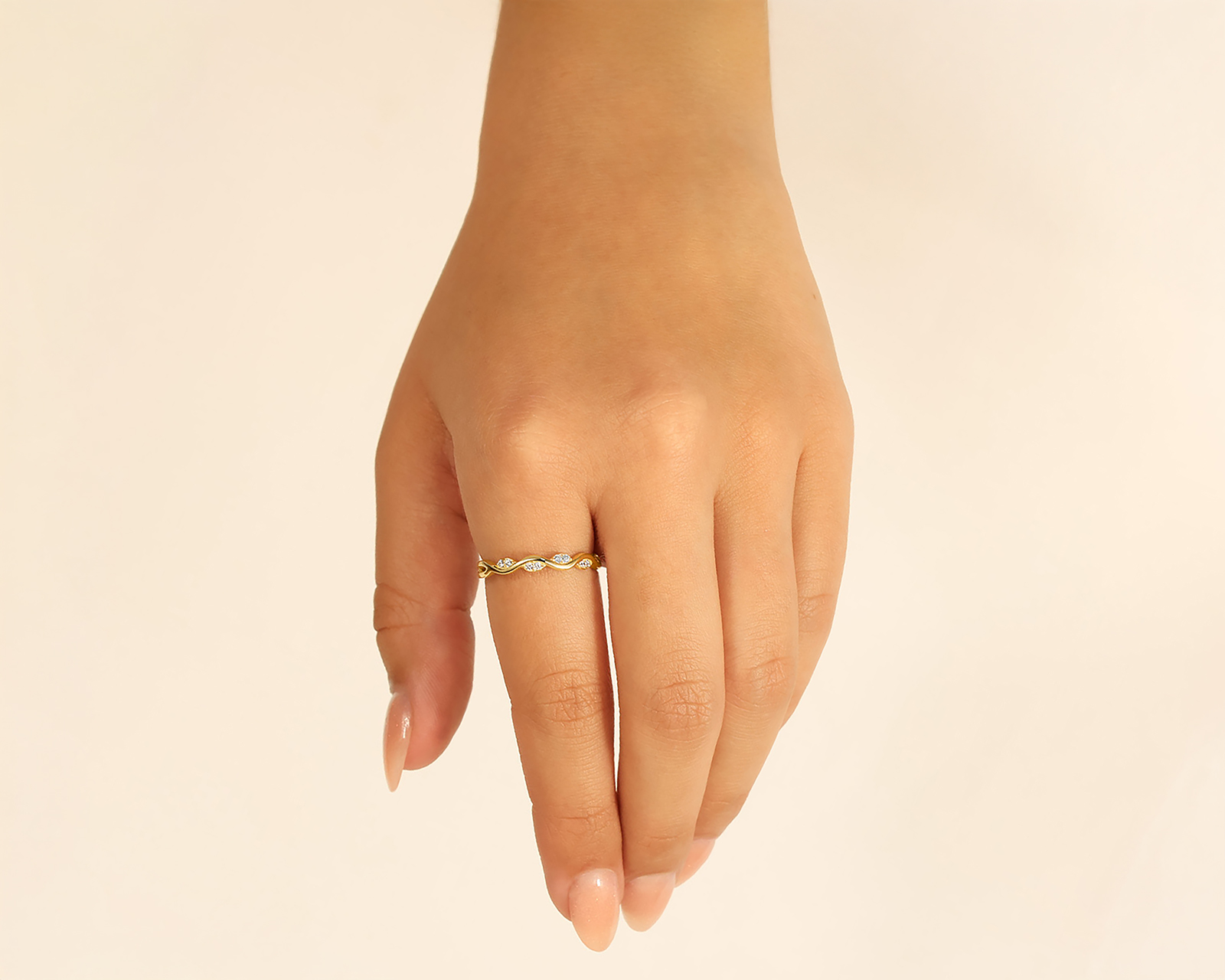 Foto 7 pulgar | Foto 6 | Anillo Churumbela de Oro 10k Amelie Talla 8