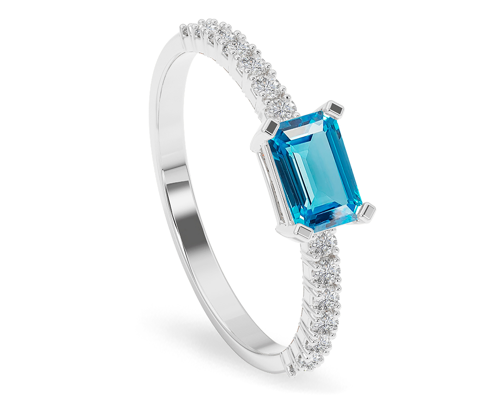 Anillo Rectangular de Oro 10k Amelie Talla 7