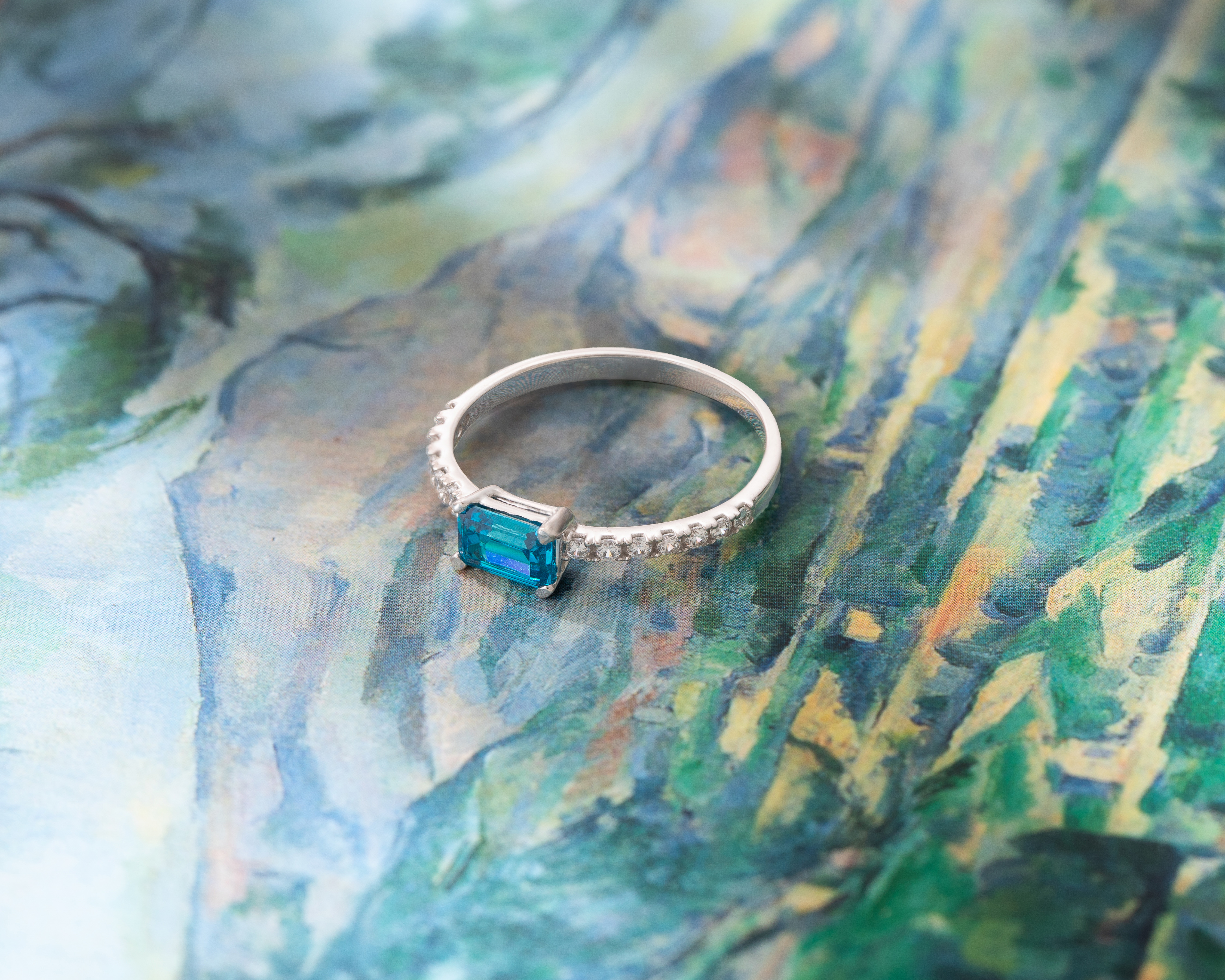 Foto 8 | Foto 8 | Anillo Rectangular de Oro 10k Amelie Talla 7