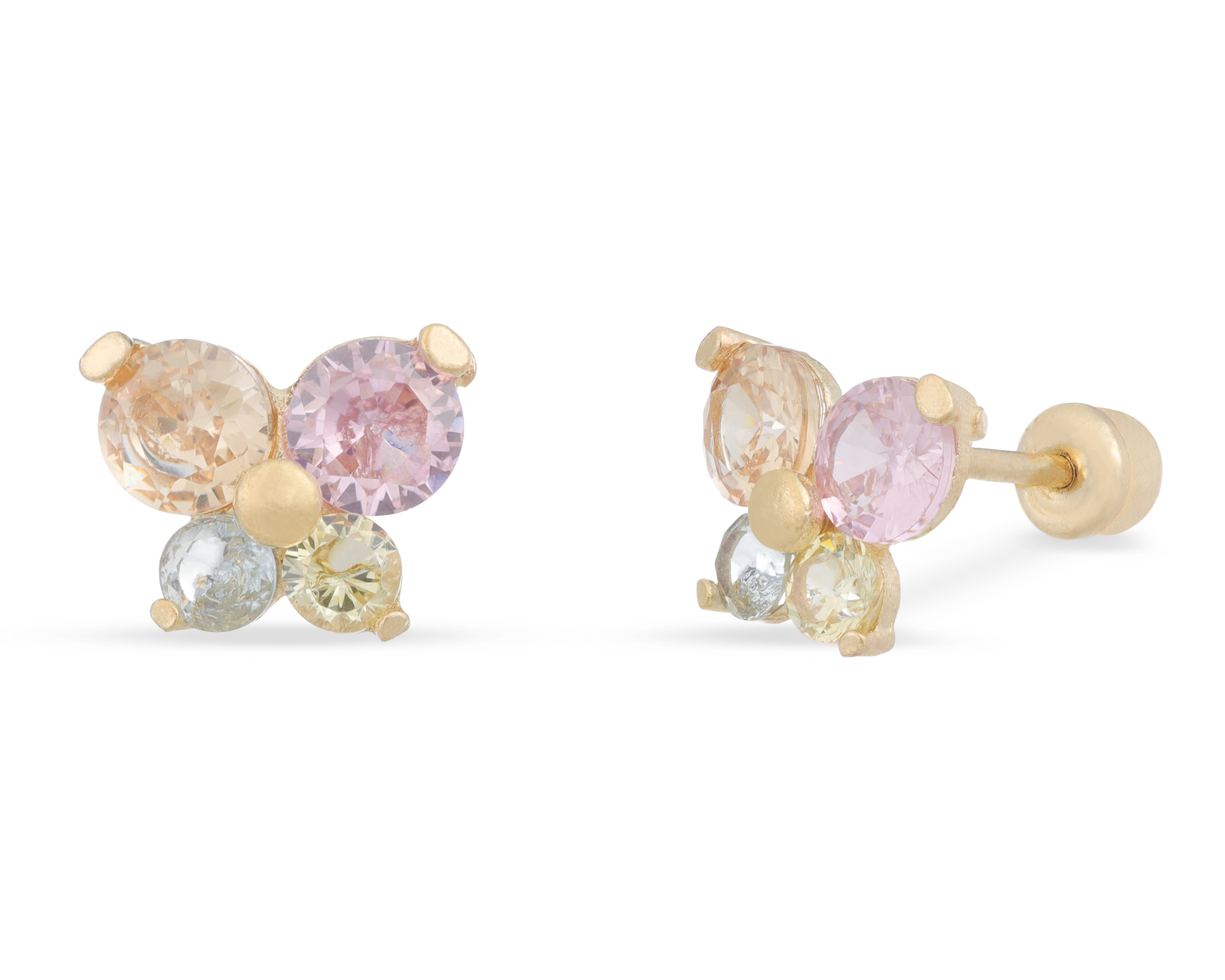 Broqueles Mariposa de Oro 10K Baby Colors