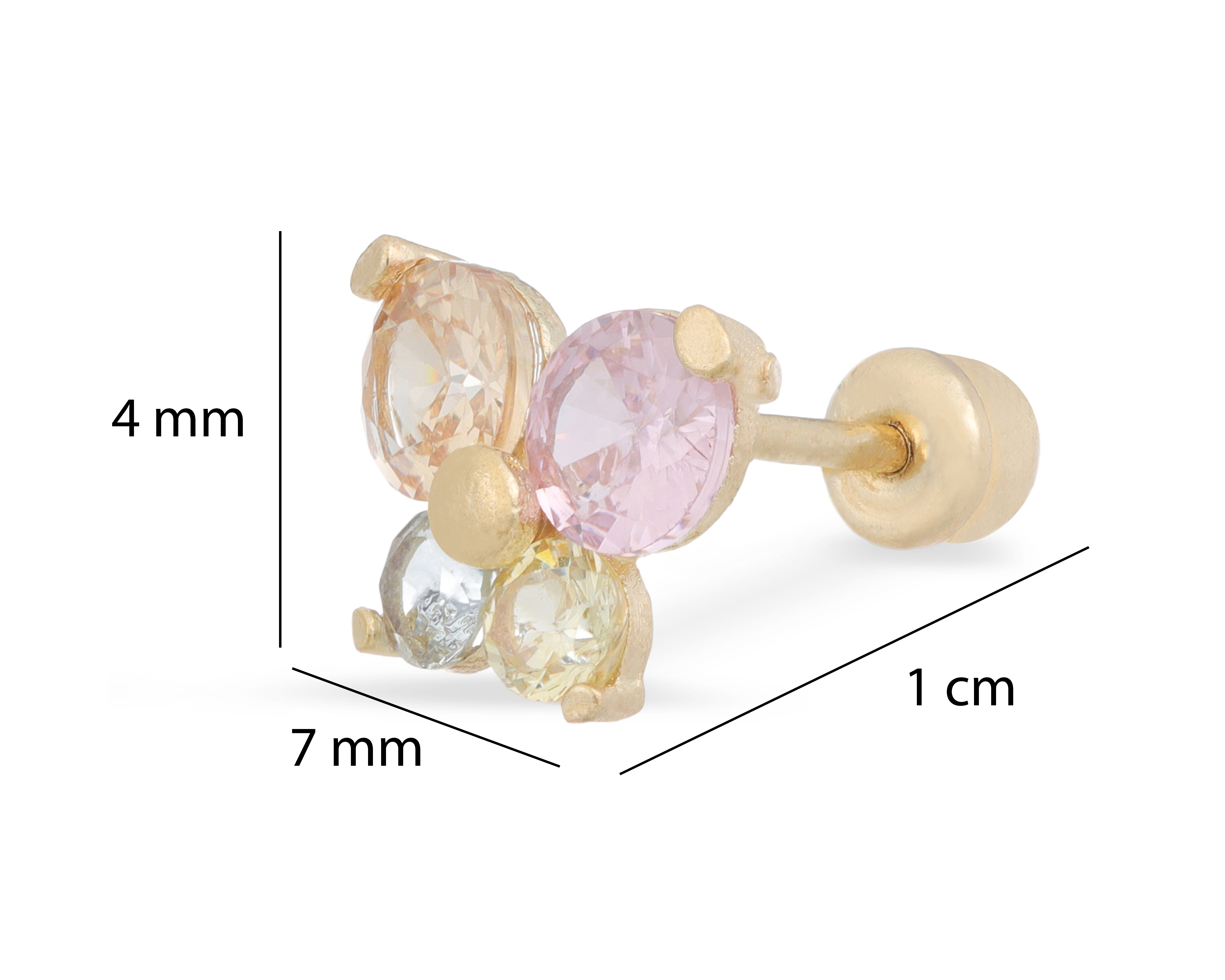 Foto 6 pulgar | Foto 5 | Broqueles Mariposa de Oro 10K Baby Colors