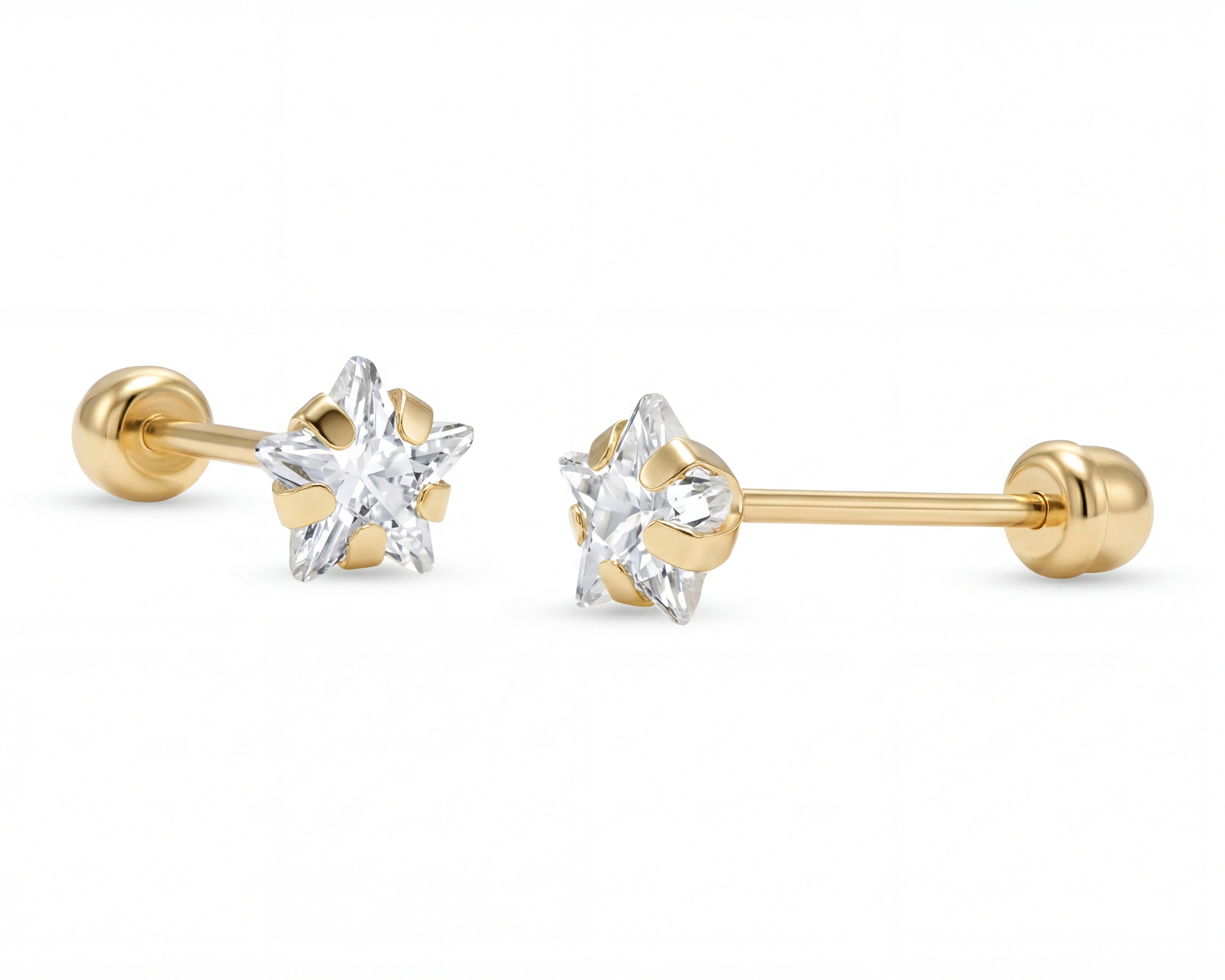 Broqueles Estrella de Oro 10k Baby Colors