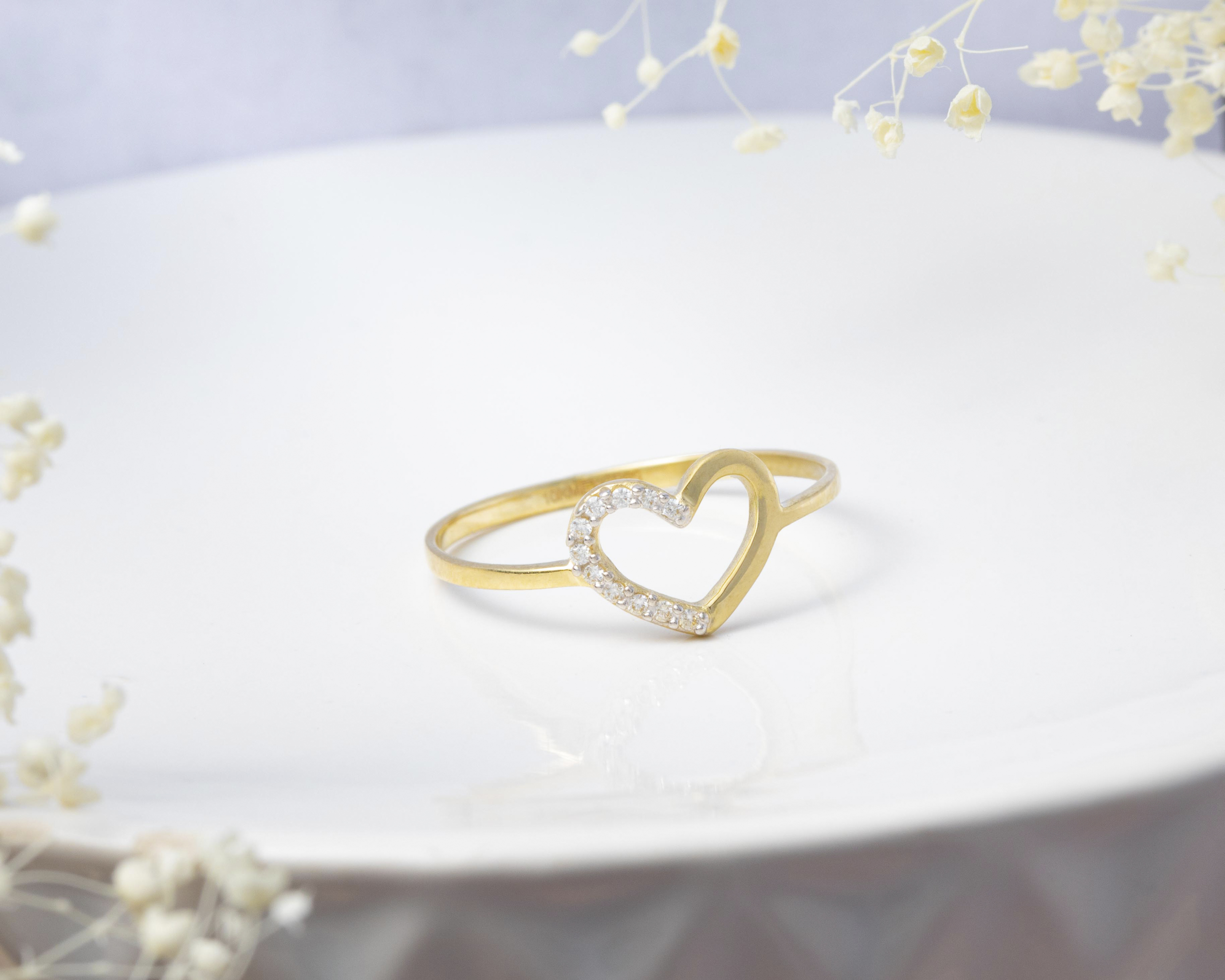 Foto 5 | Foto 5 | Anillo de Oro 10K Amelie Silueta Corazón Talla  7-7.5