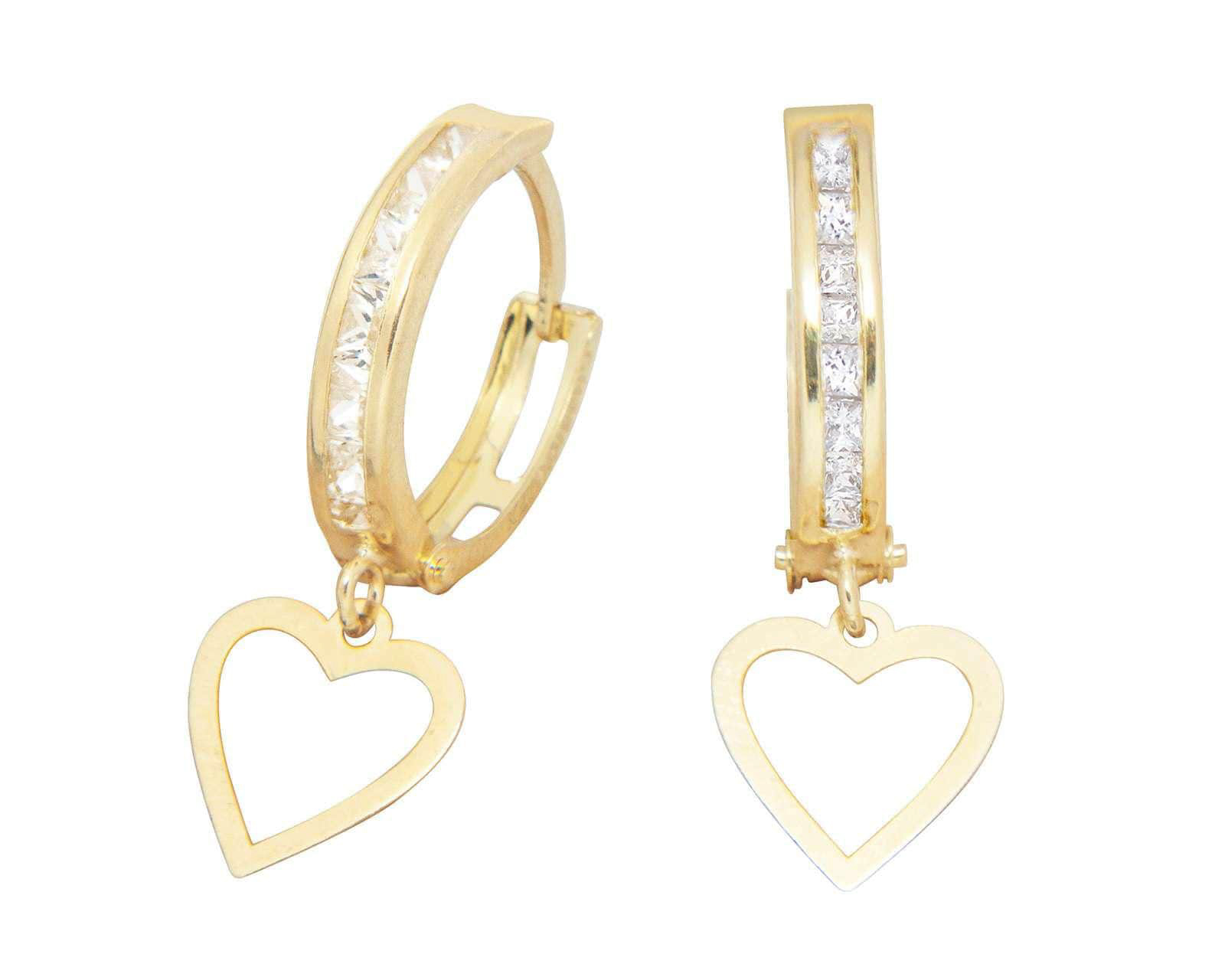 Arracadas Corazón de Oro 10K Moments