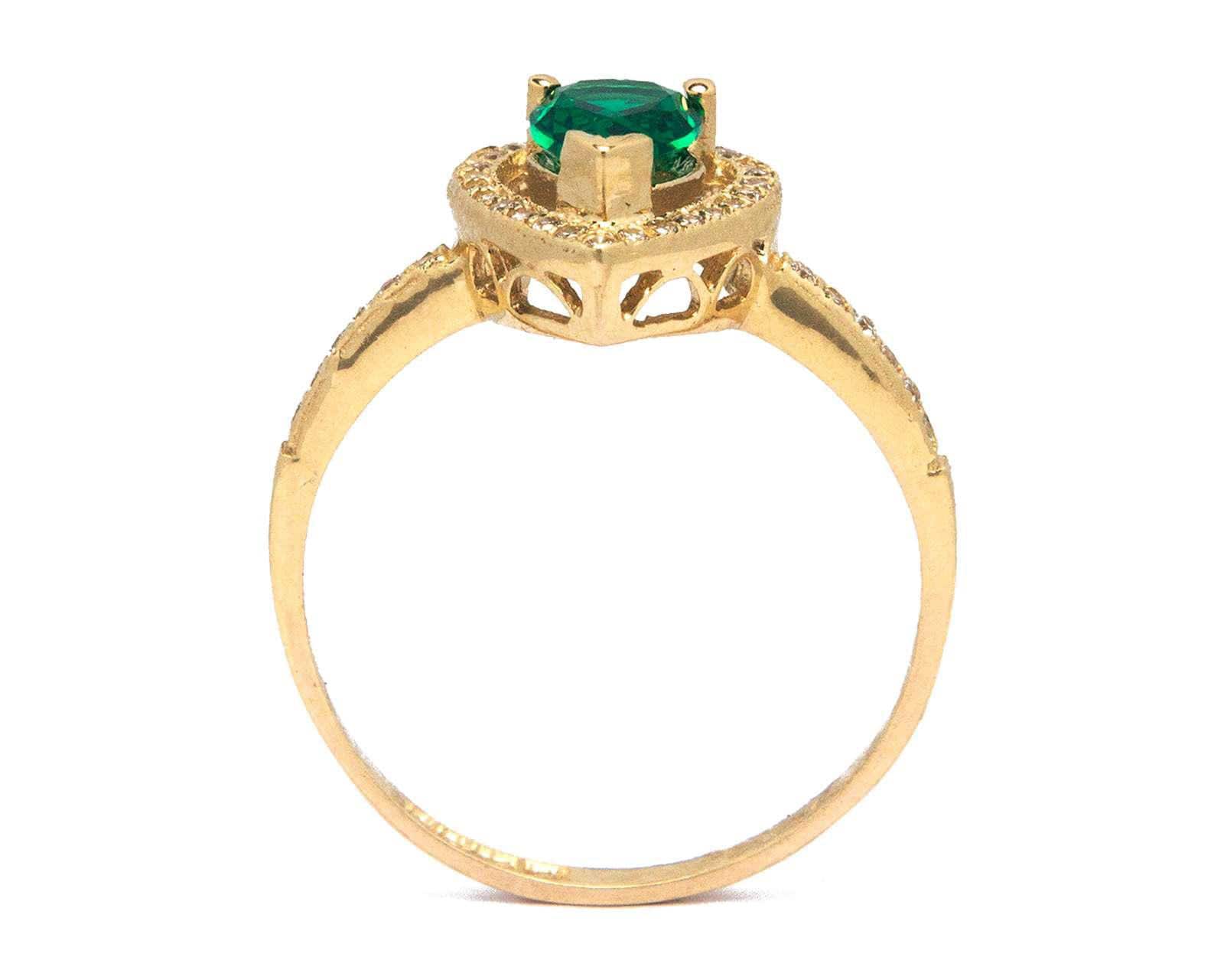 Foto 2 | Foto 2 | Anillo de Oro 10K Sentimientos Gota Esmeralda Talla  7