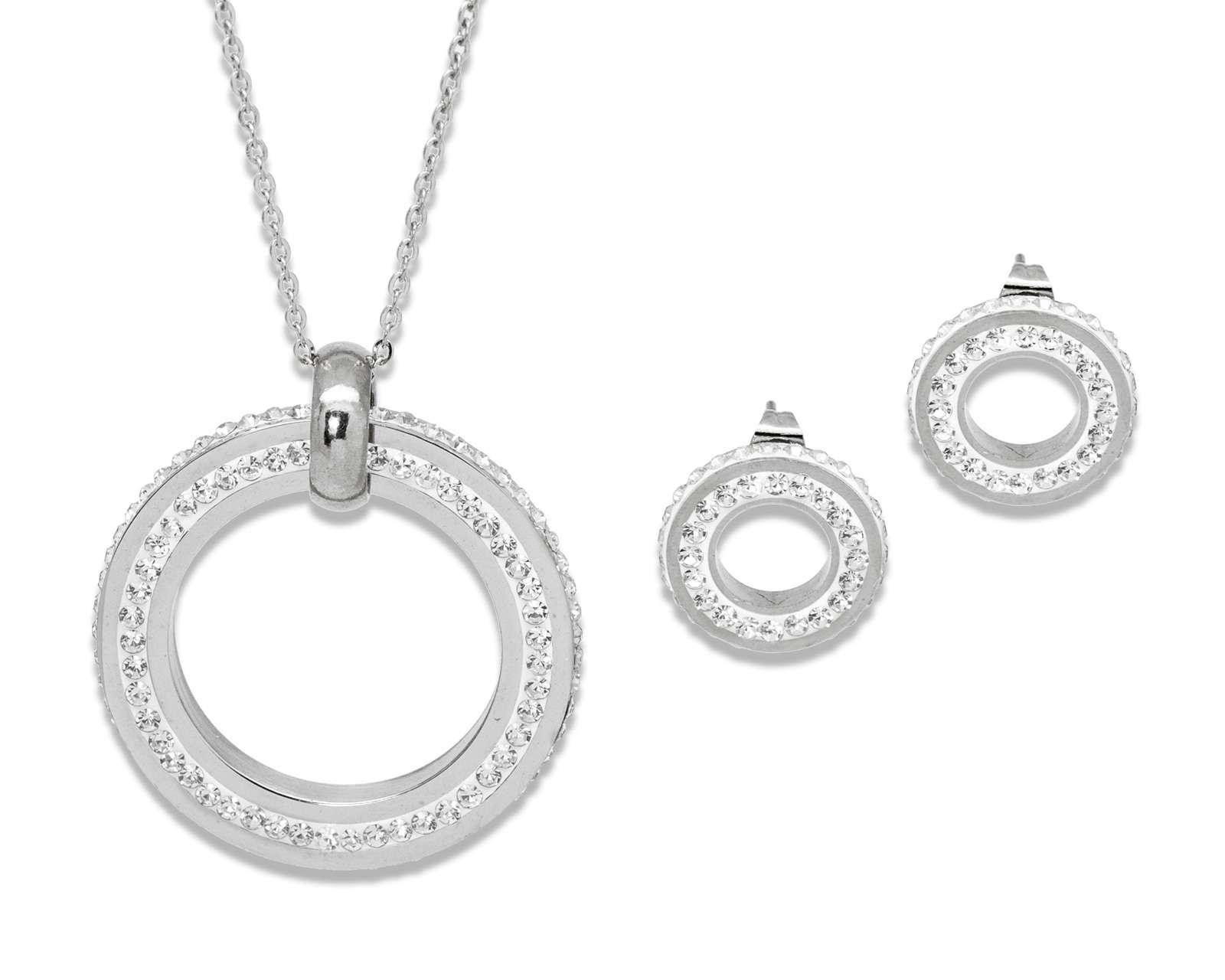 Collar y Aretes de Acero Inoxidable Jennifer Lopez